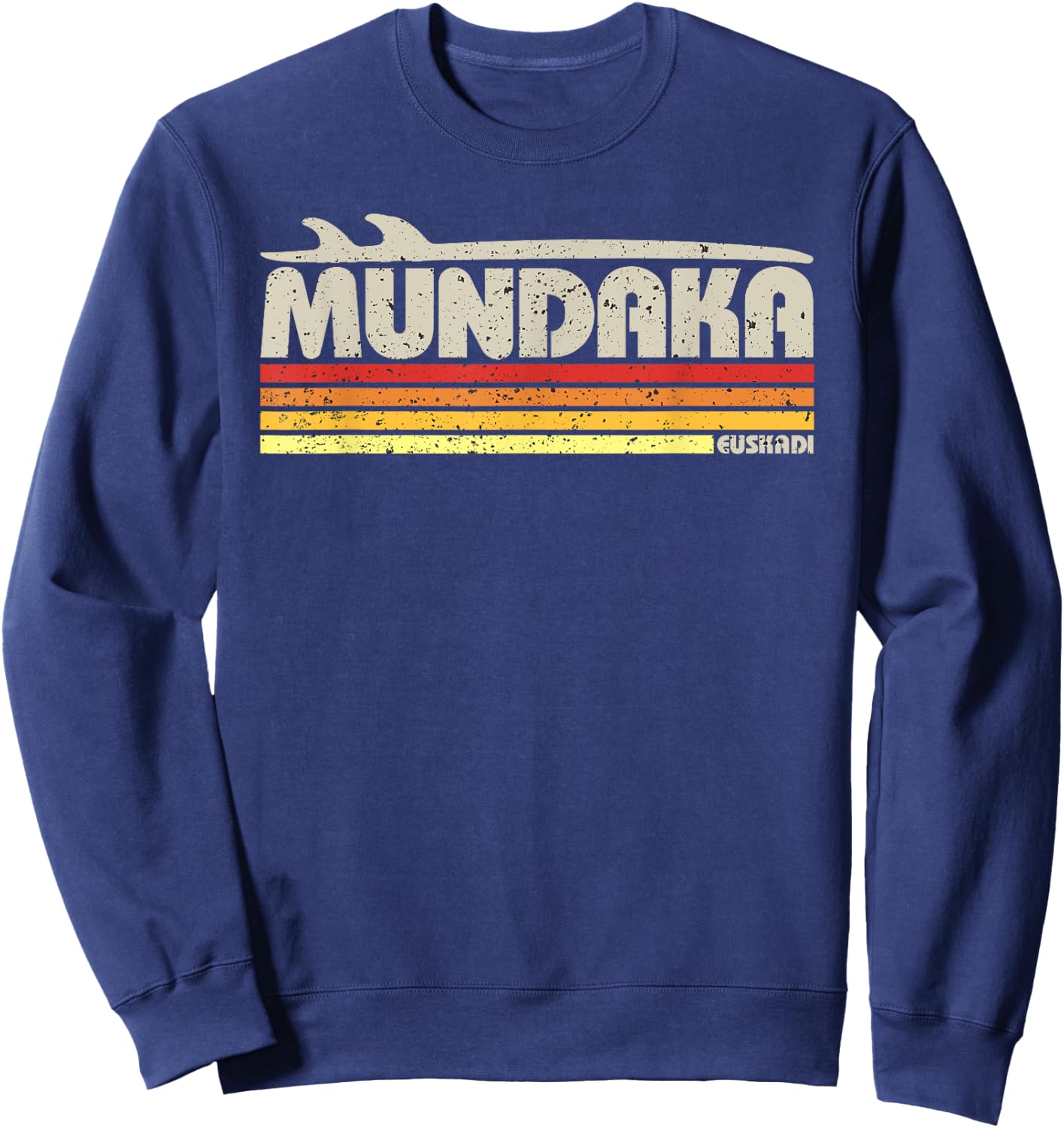 Mundaka Basque Country Spain - Retro Surf Paradise Sweatshirt - Sweatshirt | Navy