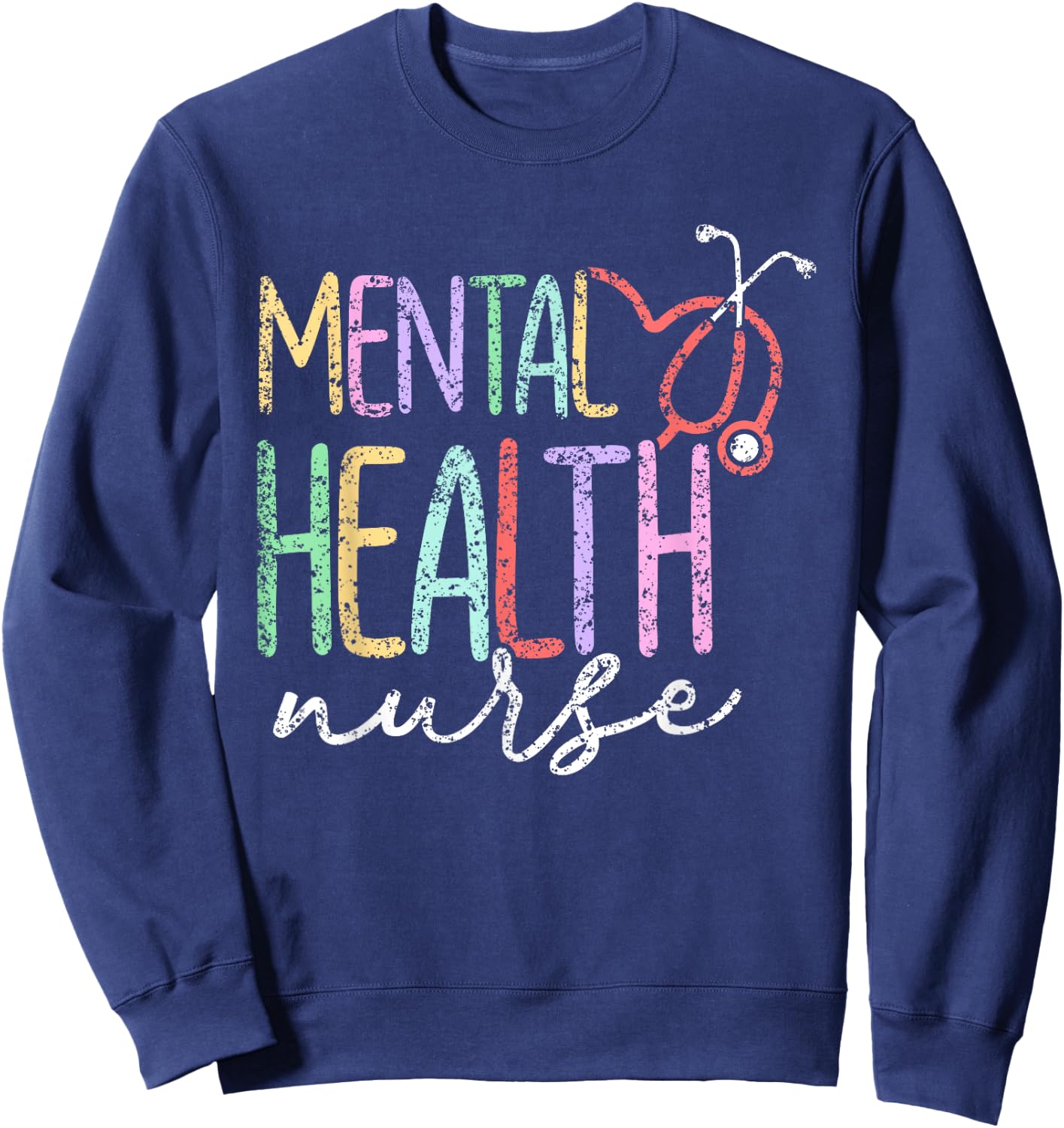 Psychiatric Nurse Psych Nurse Mental Health Women's Classic Fit Black Short Sleeve - Small Sweatshirt - Sweatshirt | Navy