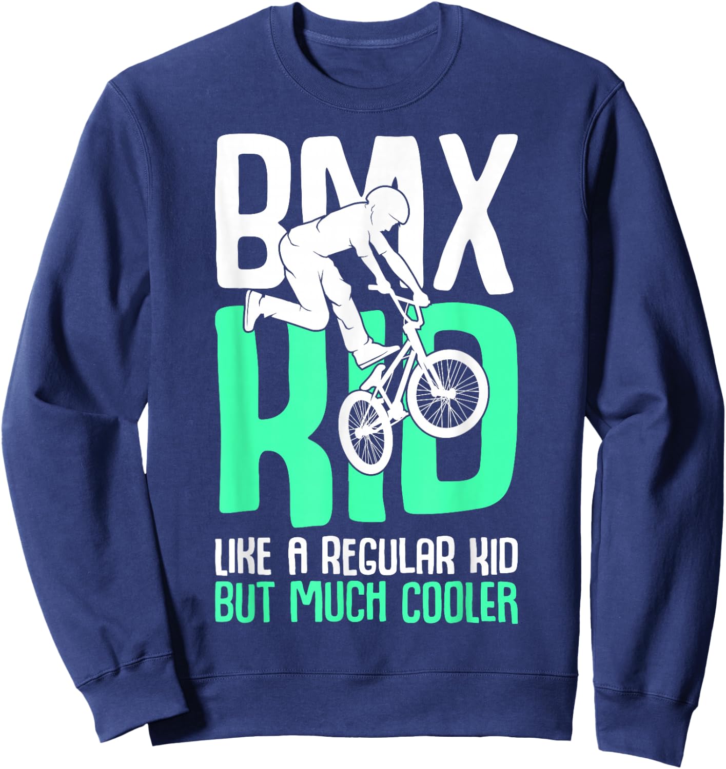 BMX Kid Rider Bike Bicycle Stunt Racing Kids Boys Sweatshirt - Sweatshirt | Navy