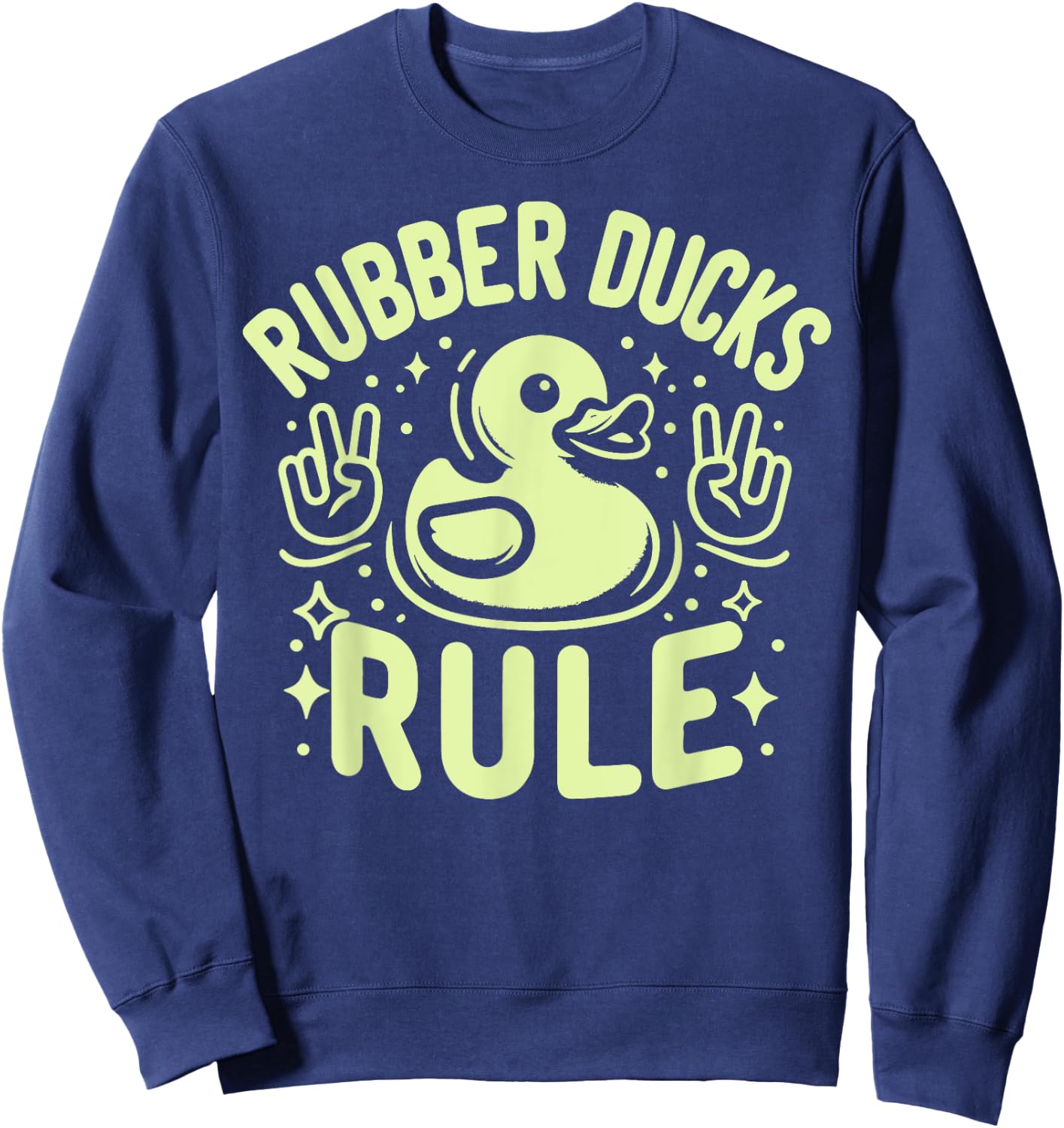 Rubber Duck Gifts Rubber Duck - -Adults & -Kids, Black, Small, Short Sleeve Sweatshirt - Sweatshirt | Navy