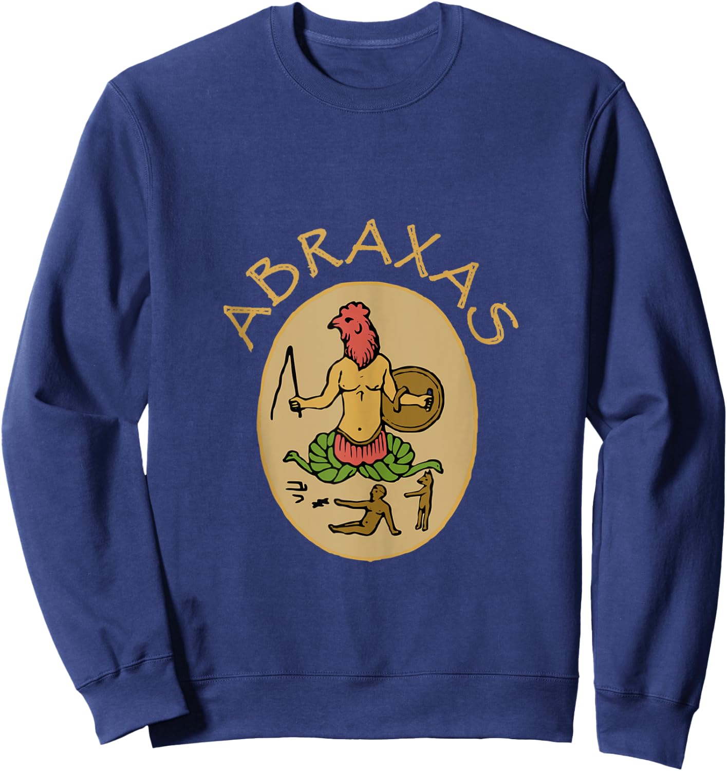 Abraxas Gnostic God Talisman Gnostic Color Graphic Sweatshirt - Sweatshirt | Navy