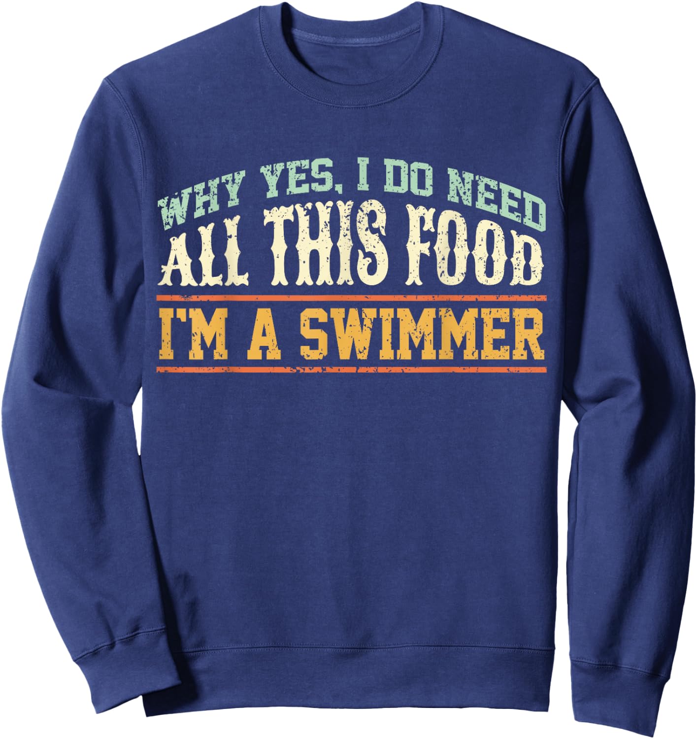 Swimming Funny Swimmer Eating Swim Sweatshirt - Sweatshirt | Navy