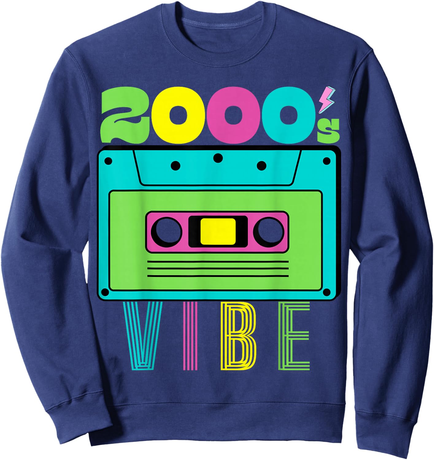2000's Vibe Theme Party 2000s Costume Early 2000s 90's Tape Sweatshirt - Sweatshirt | Navy