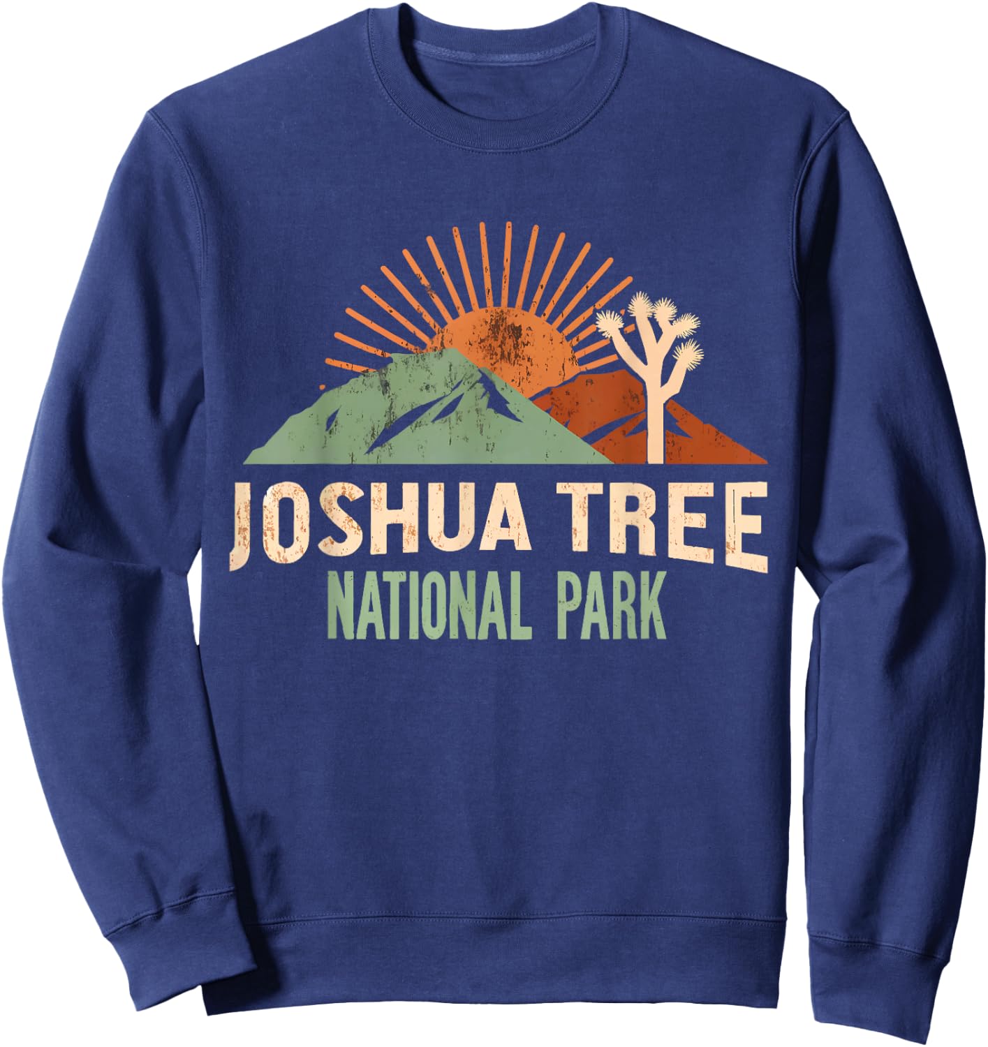 Joshua Tree National Park Vintage Hiking Camping Outdoors Sweatshirt - Sweatshirt | Navy
