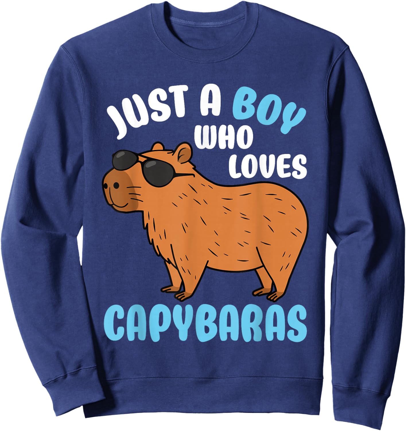 Just A Boy Who Loves Capybaras Rodent Capybara Lover Sweatshirt - Sweatshirt | Navy