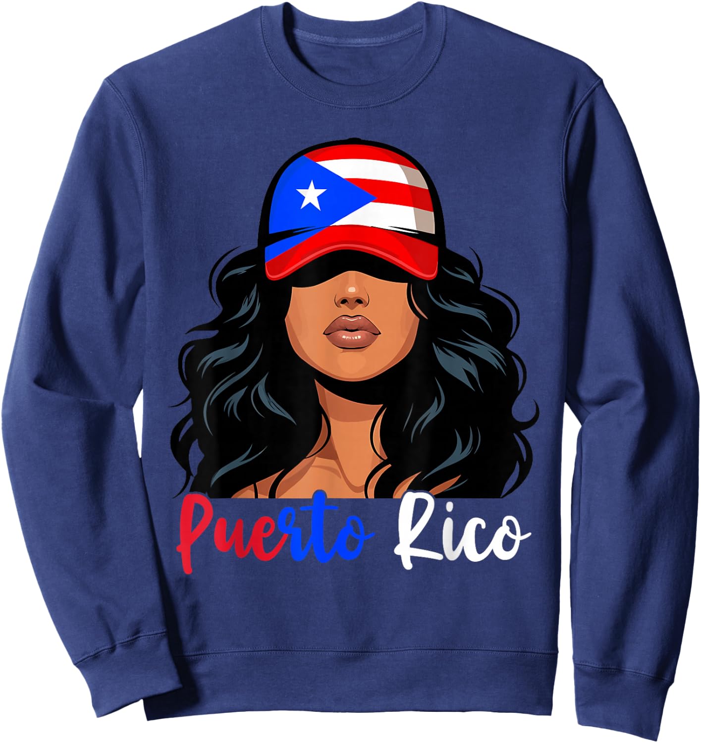 Puerto Rican Girl Puerto Rico Flag Proud Boricua Women Sweatshirt - Sweatshirt | Navy