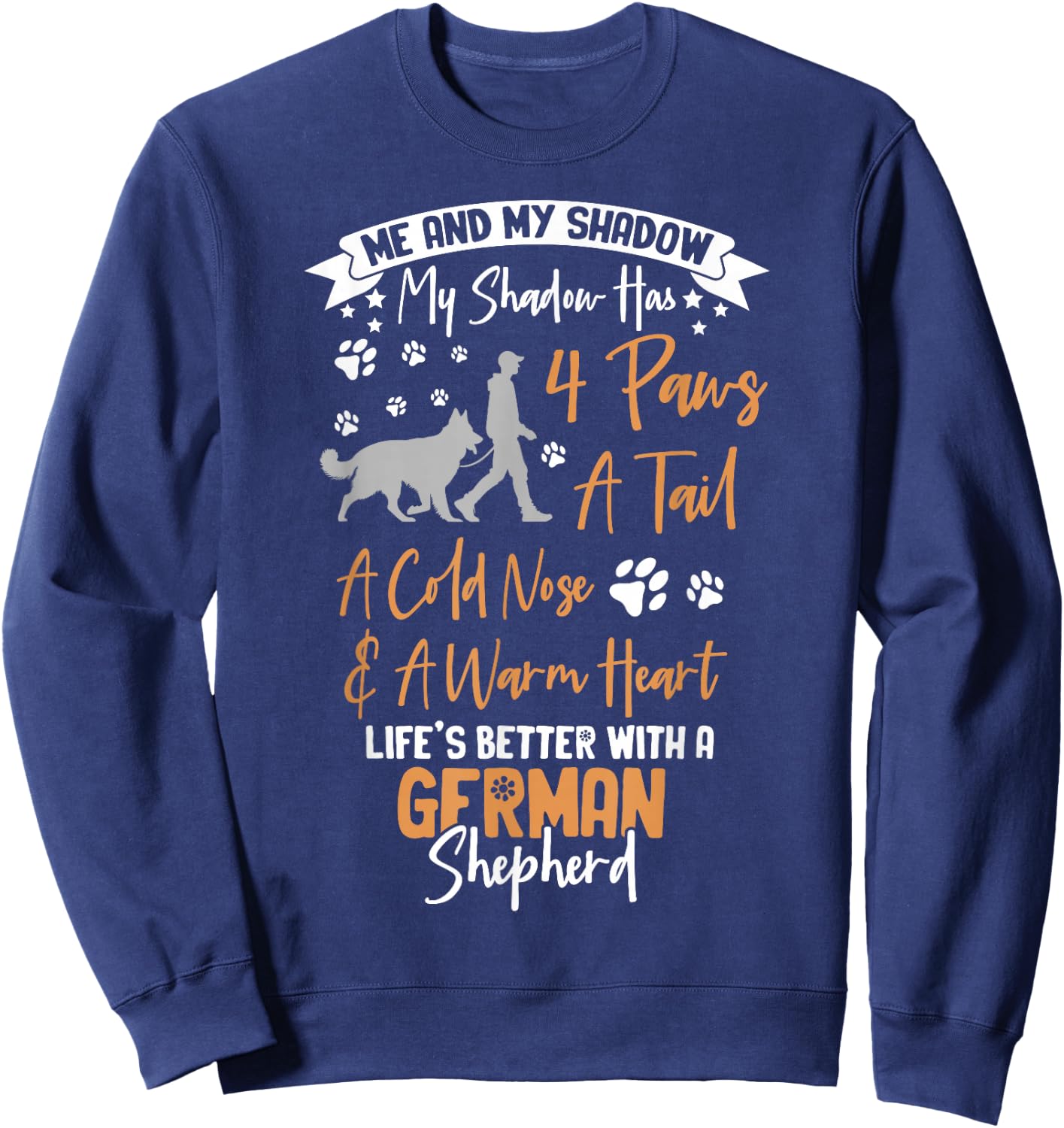 Me And My Shadow German Shepherd Sweatshirt - Sweatshirt | Navy
