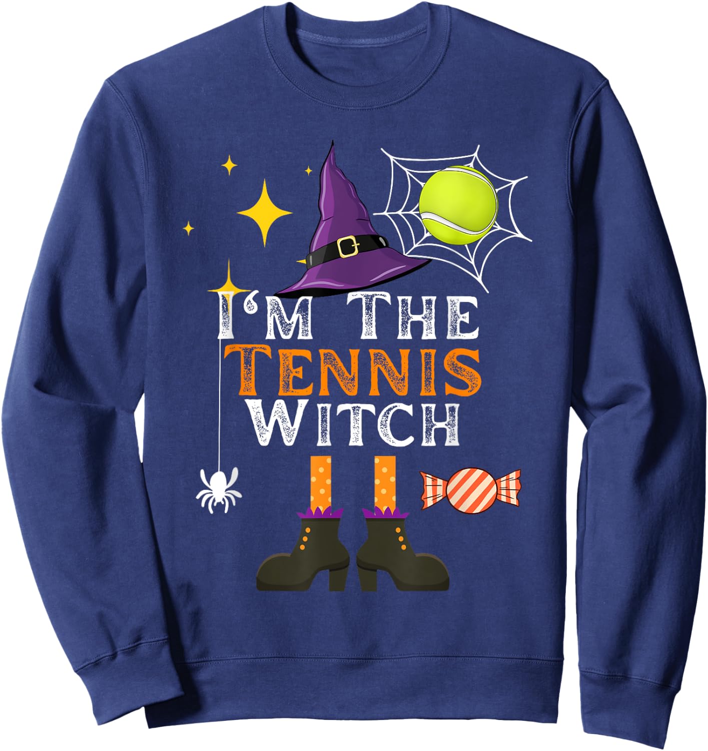 I'm The Tennis Witch Halloween Costume Matching Tennis Coach Sweatshirt - Sweatshirt | Navy