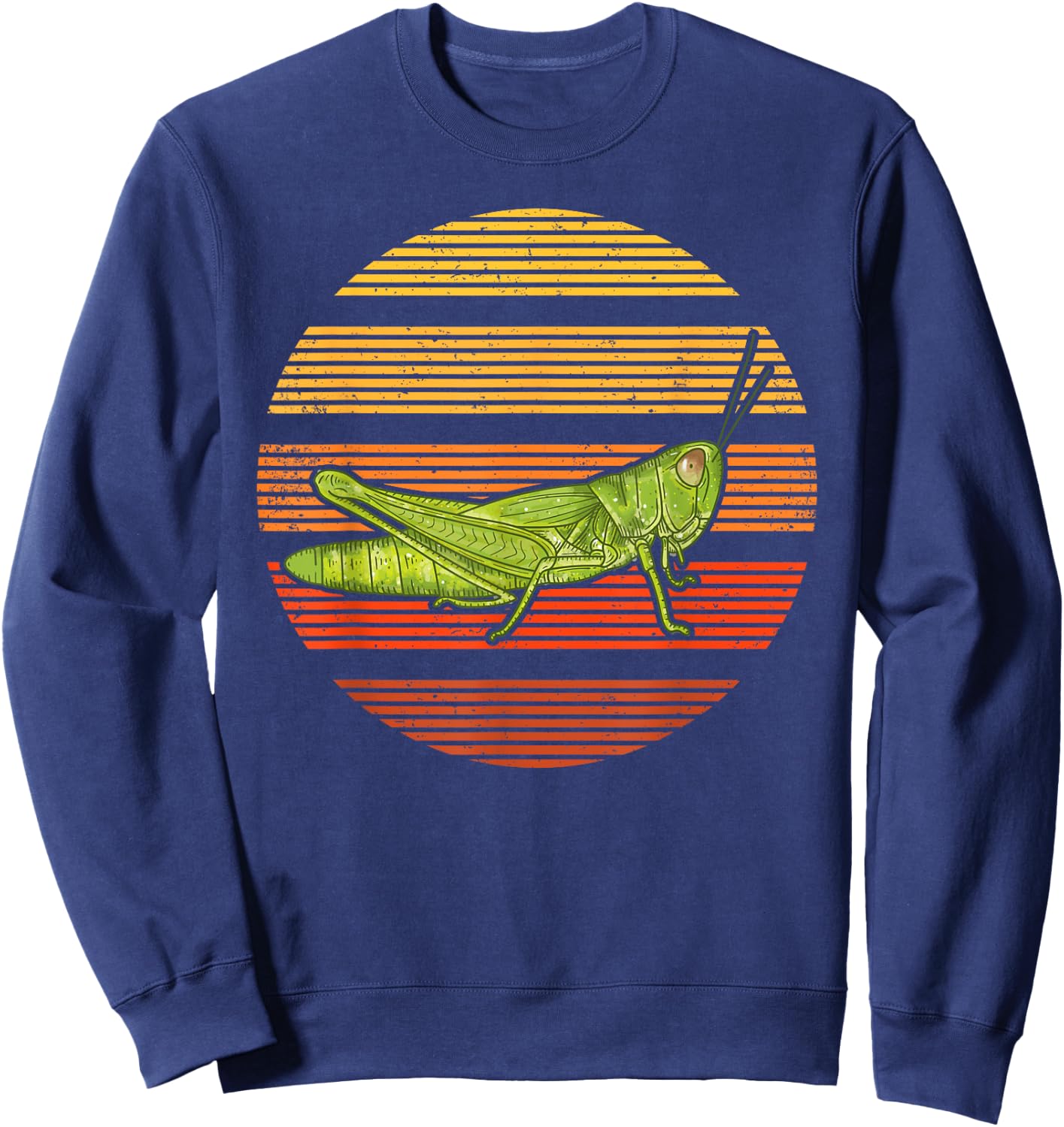 Sunset Grasshopper Lover Gift Vintage Retro Grasshopper Sweatshirt - Sweatshirt | Navy