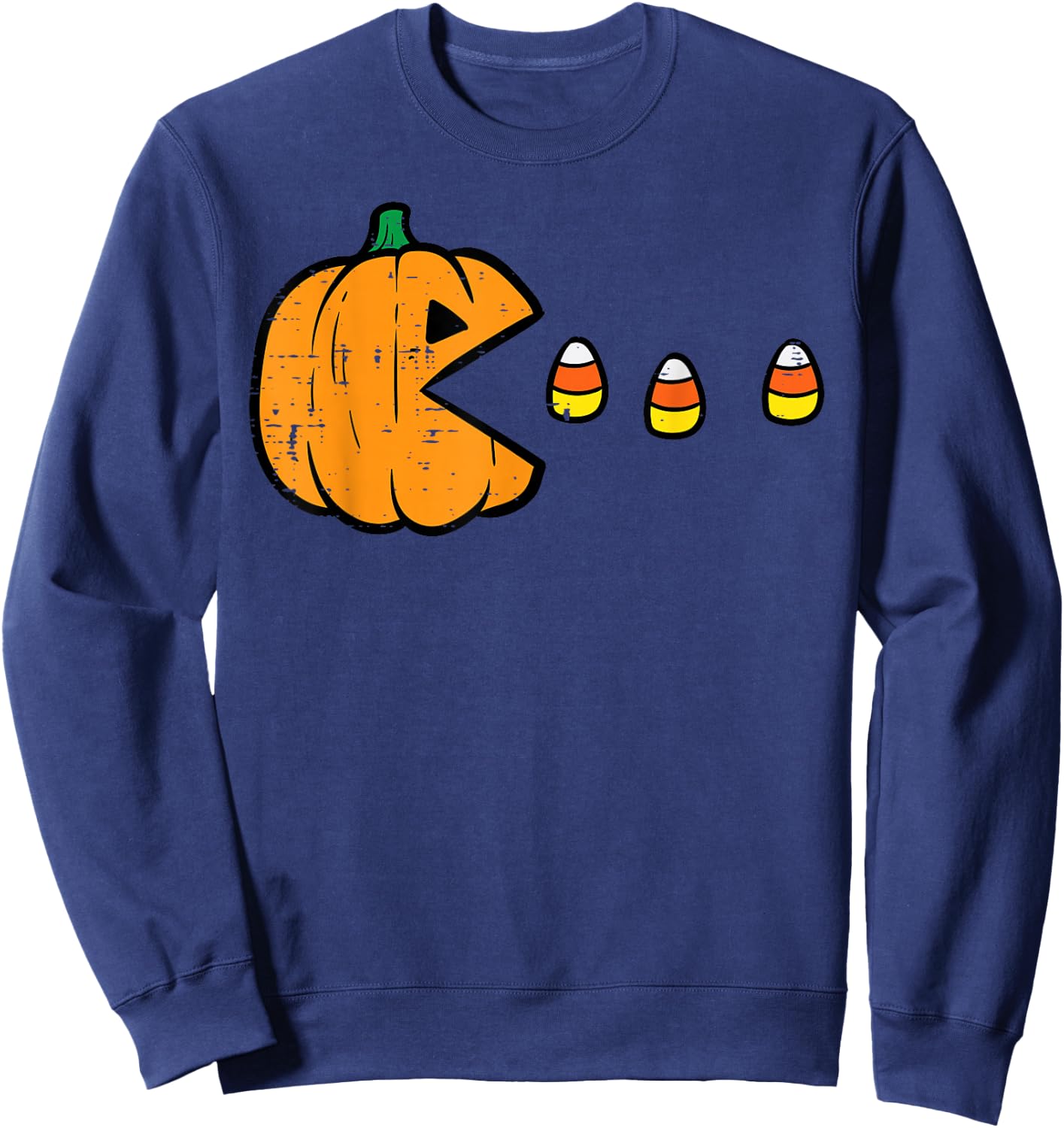 Halloween Video Game Eating Candy Corns Gaming Boys Kids Men Sweatshirt - Sweatshirt | Navy