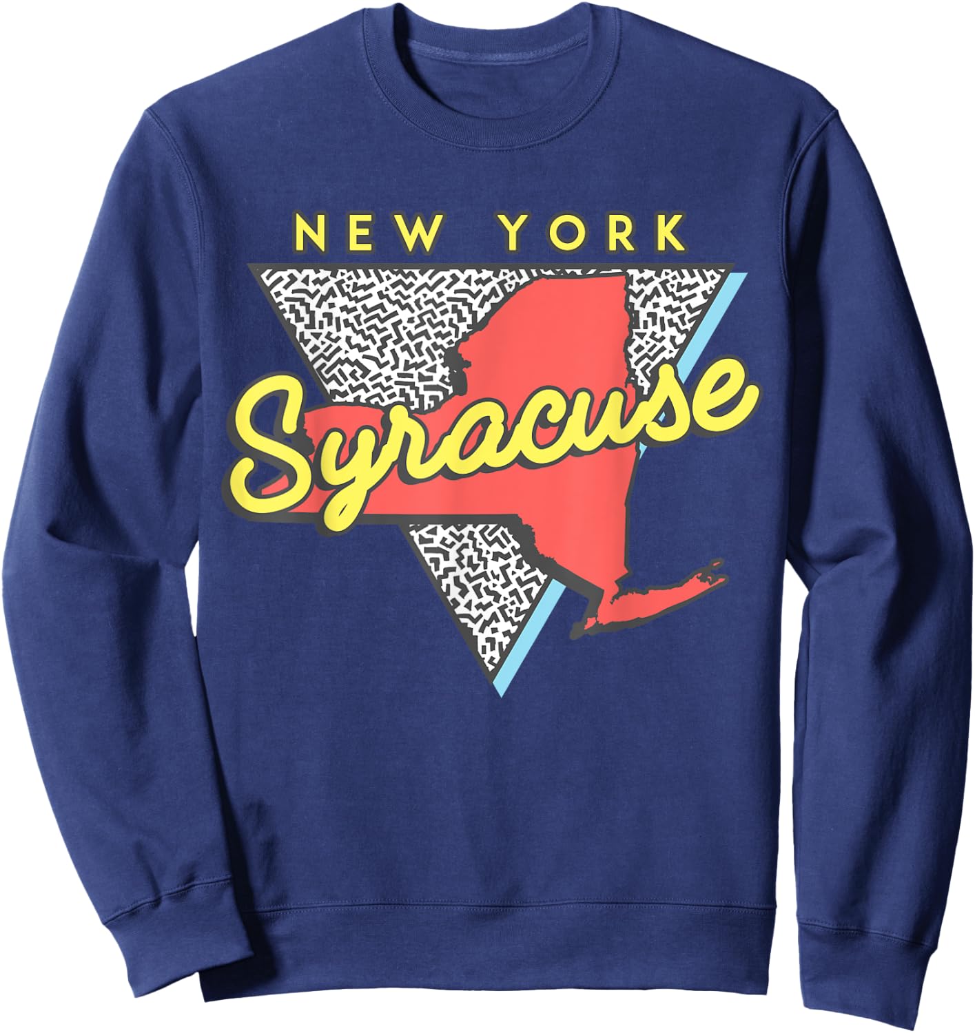 Syracuse New York T Shirt Vintage Triangle Sweatshirt - Sweatshirt | Navy