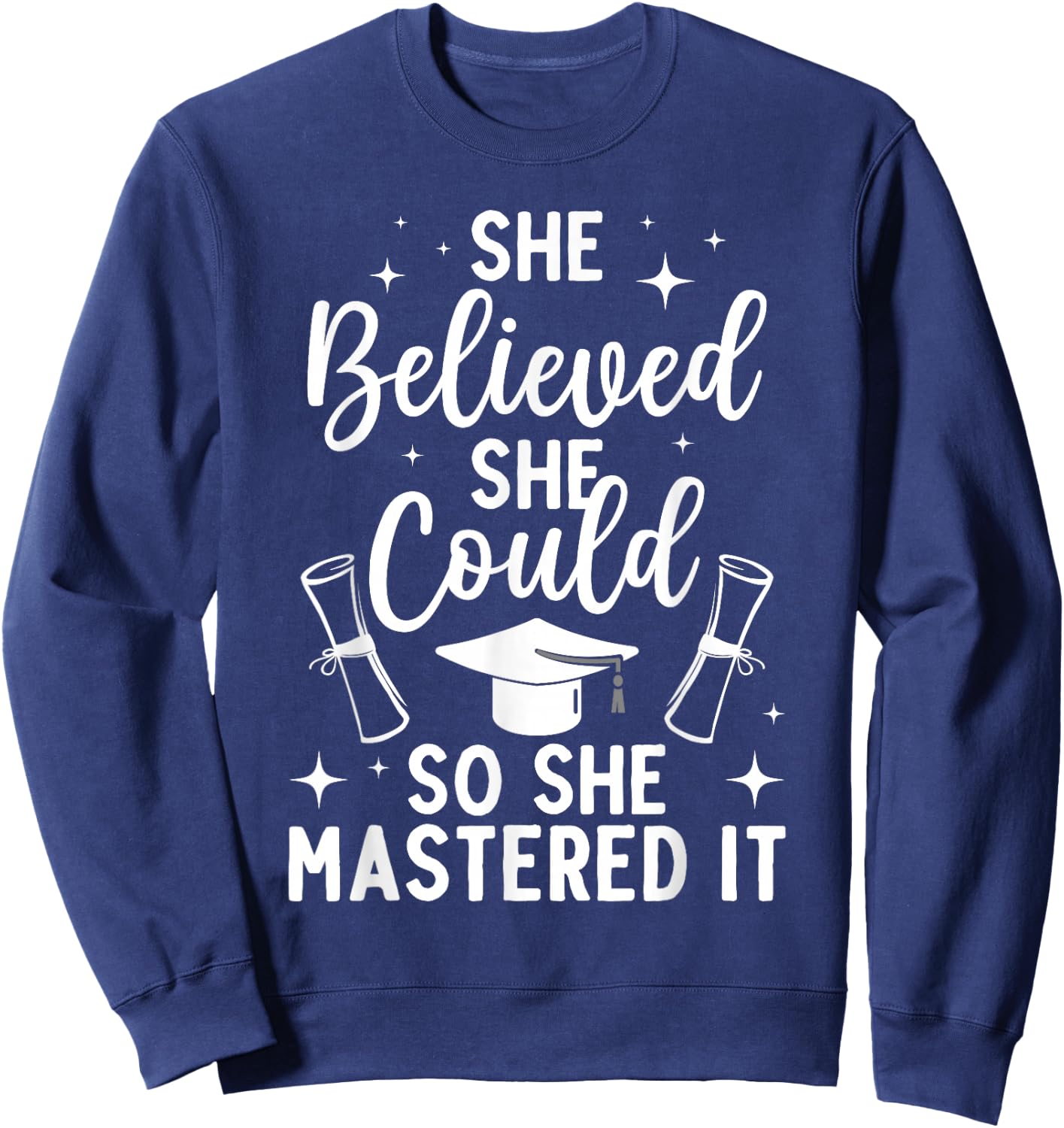 Masters Degree Graduation Art Girl Masters Degree Sweatshirt - Sweatshirt | Navy