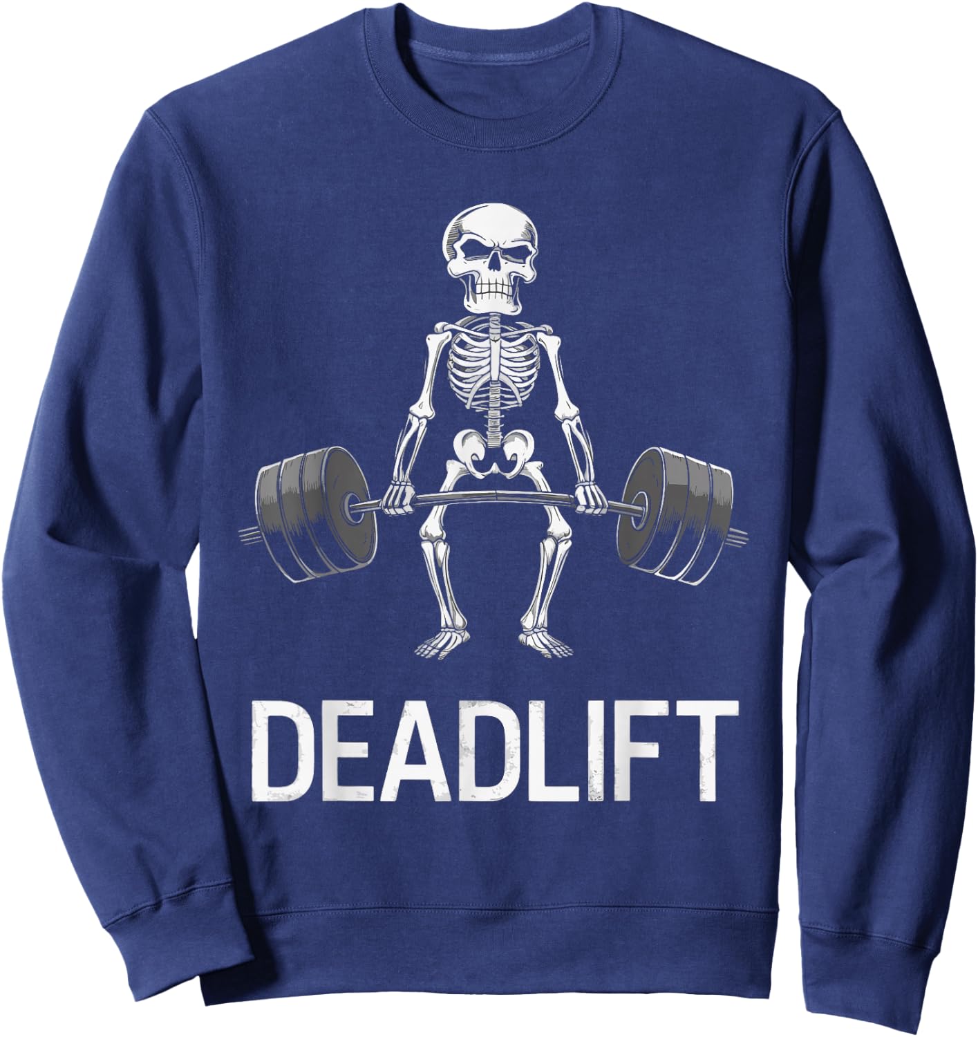 Skeleton Deadlift Spooky Weightlifting Workout Sweatshirt - Sweatshirt | Navy