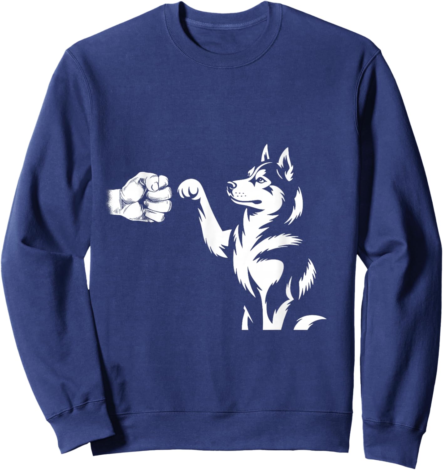 Husky Dog Fist Bump Sweatshirt - Sweatshirt | Navy