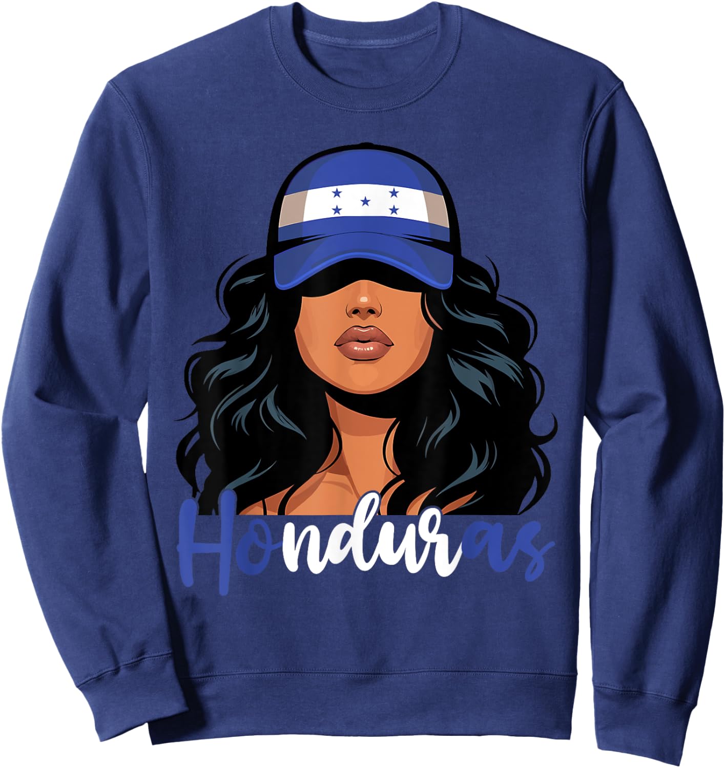 Honduran Girl Honduras Flag Proud Hondureña Women Sweatshirt - Sweatshirt | Navy