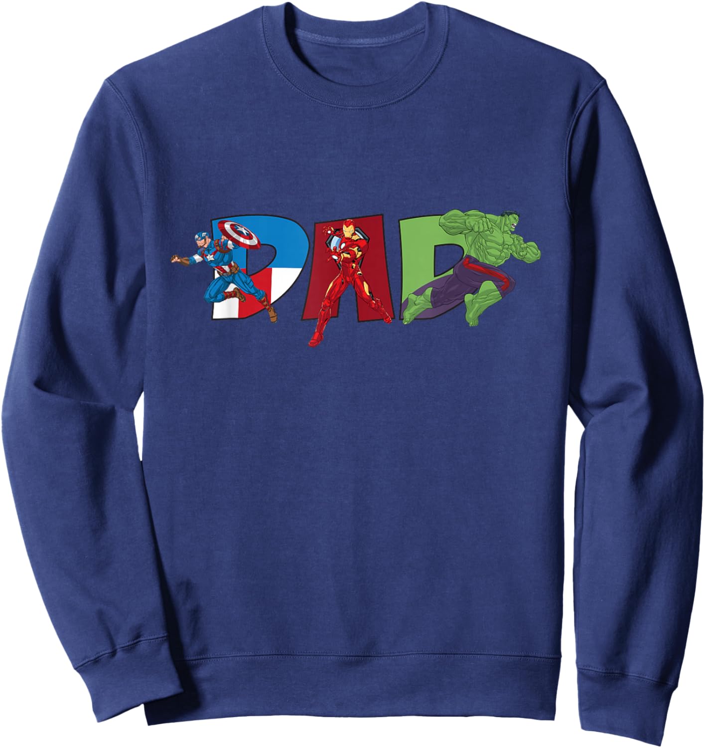 Marvel Avengers Trio Dad Father’s Day Family Trip Birthday Sweatshirt - Sweatshirt | Navy