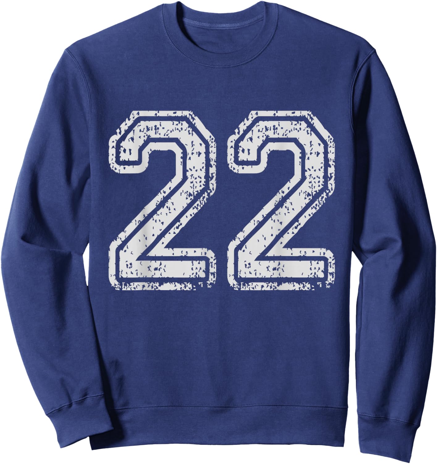 Team Jersey Uniforms Number 22 School Sports 22nd Birthday Sweatshirt - Sweatshirt | Navy