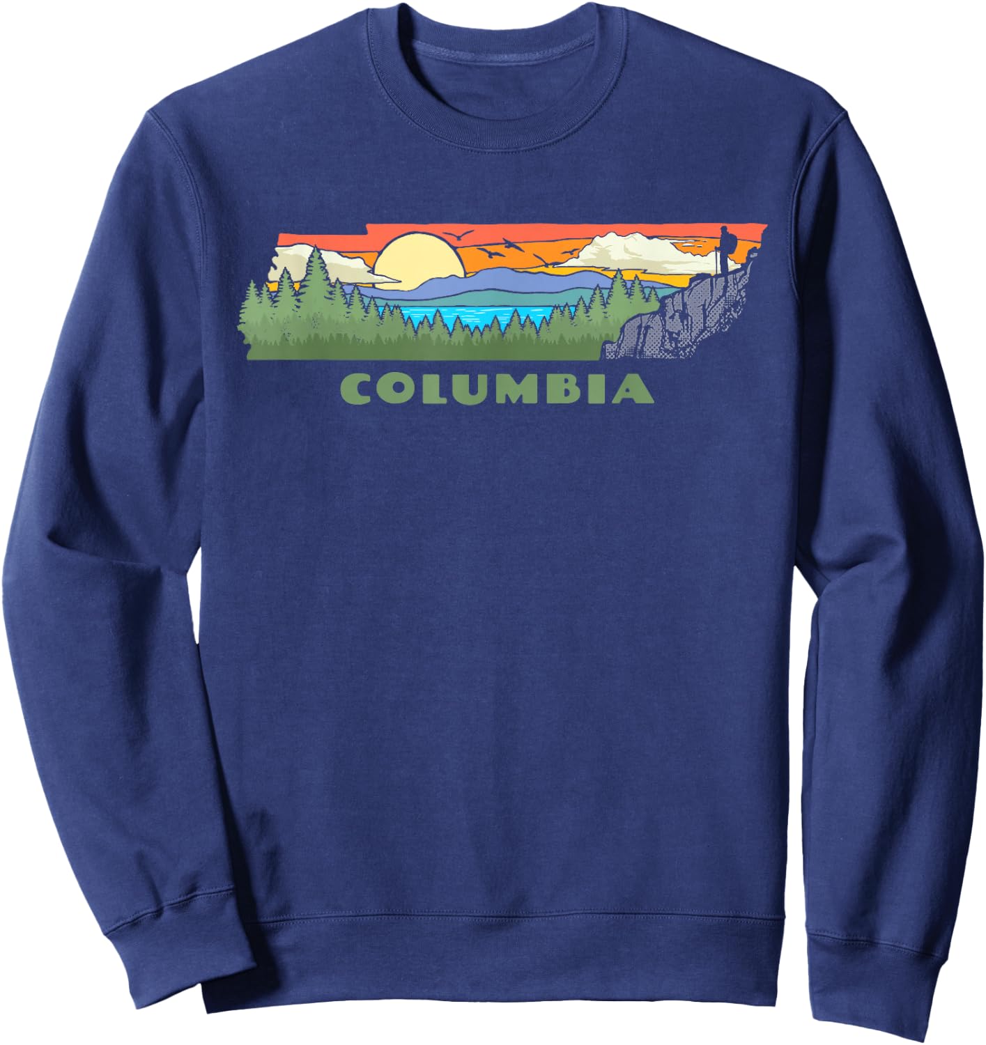 Columbia Tennessee Nature Outdoor Hiking Retro Sweatshirt - Sweatshirt | Navy