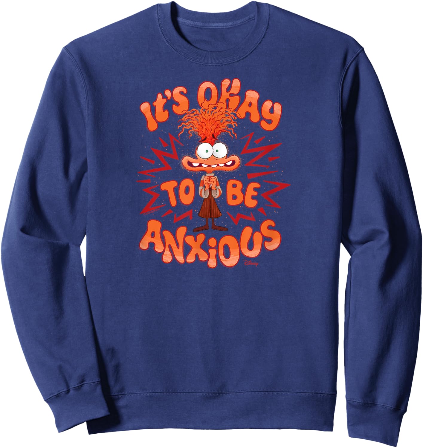 Inside Out 2 - Anxiety Character It's Okay To Be Anxious Sweatshirt - Sweatshirt | Navy