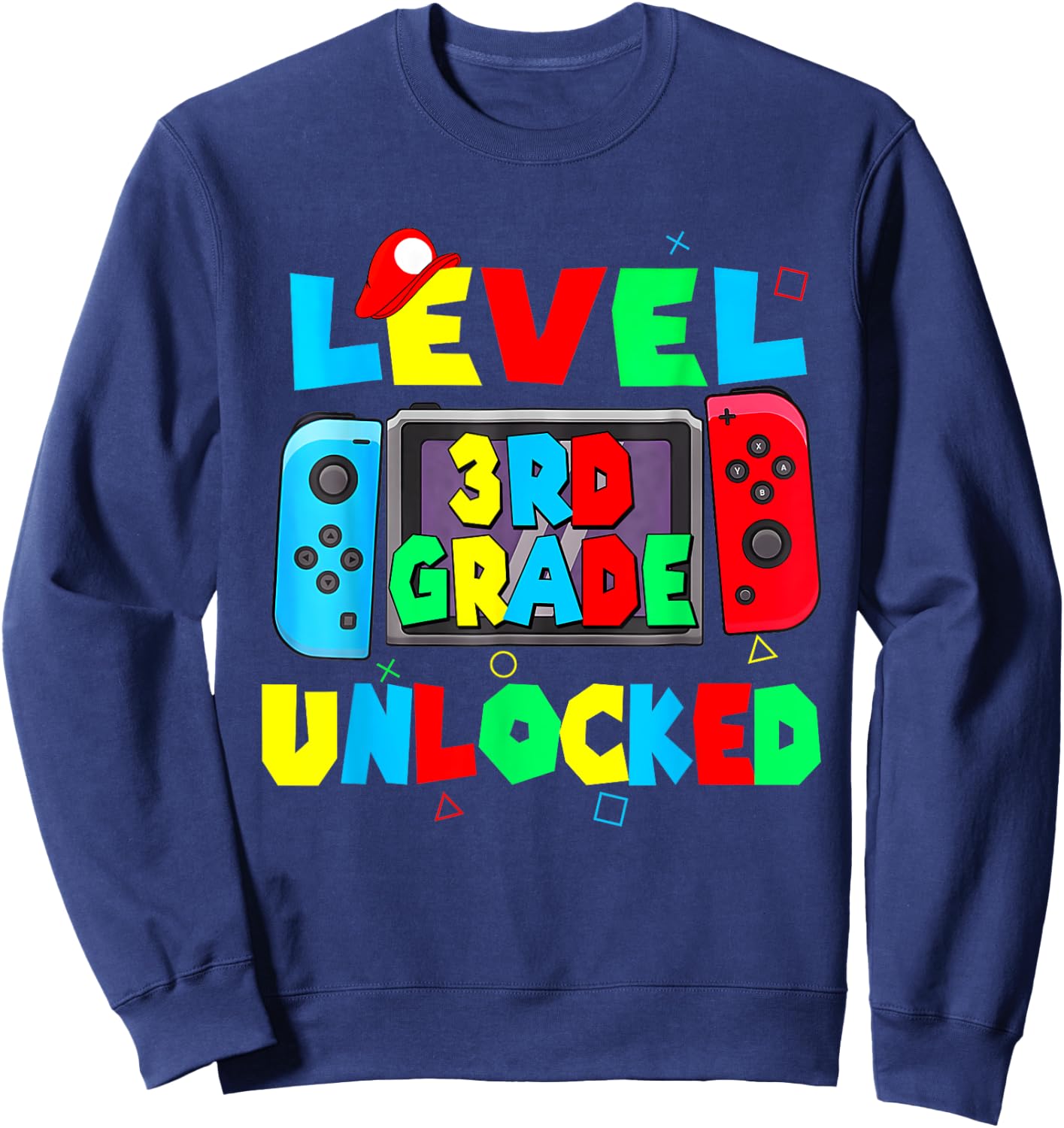 Level 3rd grade unlocked back to school video game 3rd grade Sweatshirt - Sweatshirt | Navy