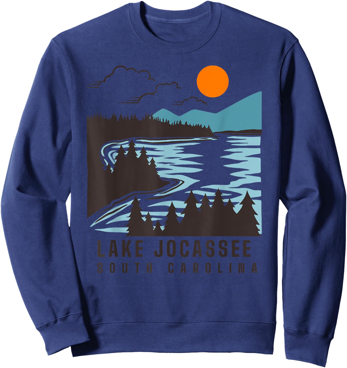 Lake Jocassee South Carolina Summer Lake Life Boating Men Women Kids Sweatshirt - Sweatshirt | Navy