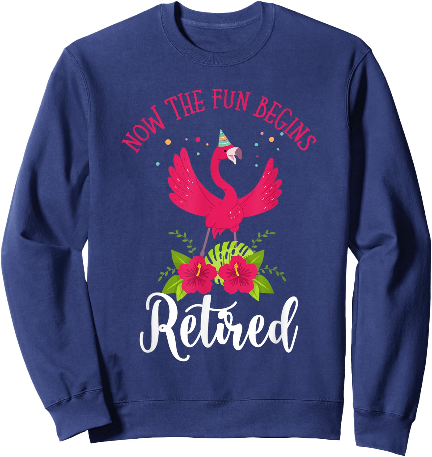 Retired Women or Retired Grandma or Flamingo Retirement 2022 Sweatshirt - Sweatshirt | Navy
