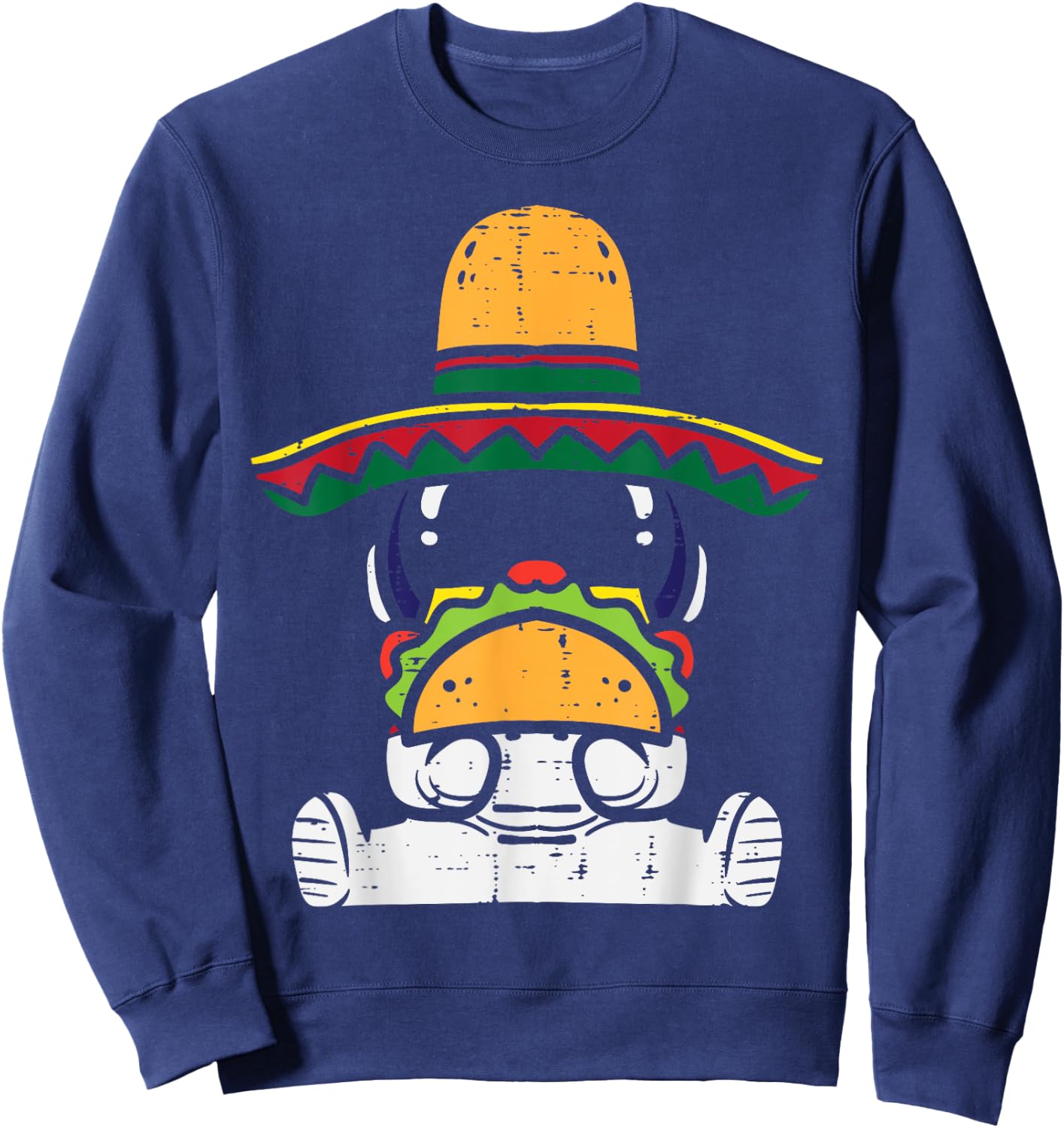 Mexican Astronaut Sombrero Tacos Space Food Men Women Kids Sweatshirt - Sweatshirt | Navy