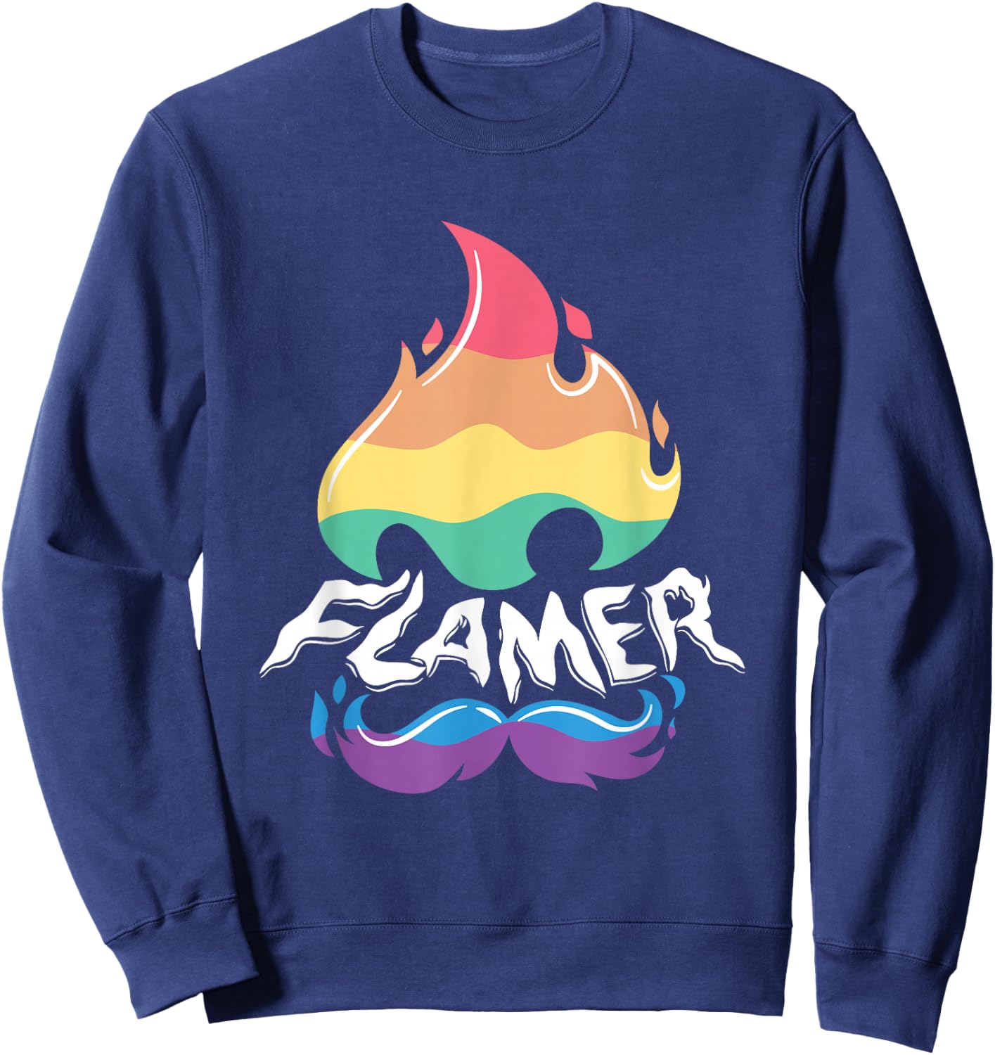 Flamer for Funny Gay Sweatshirt - Sweatshirt | Navy