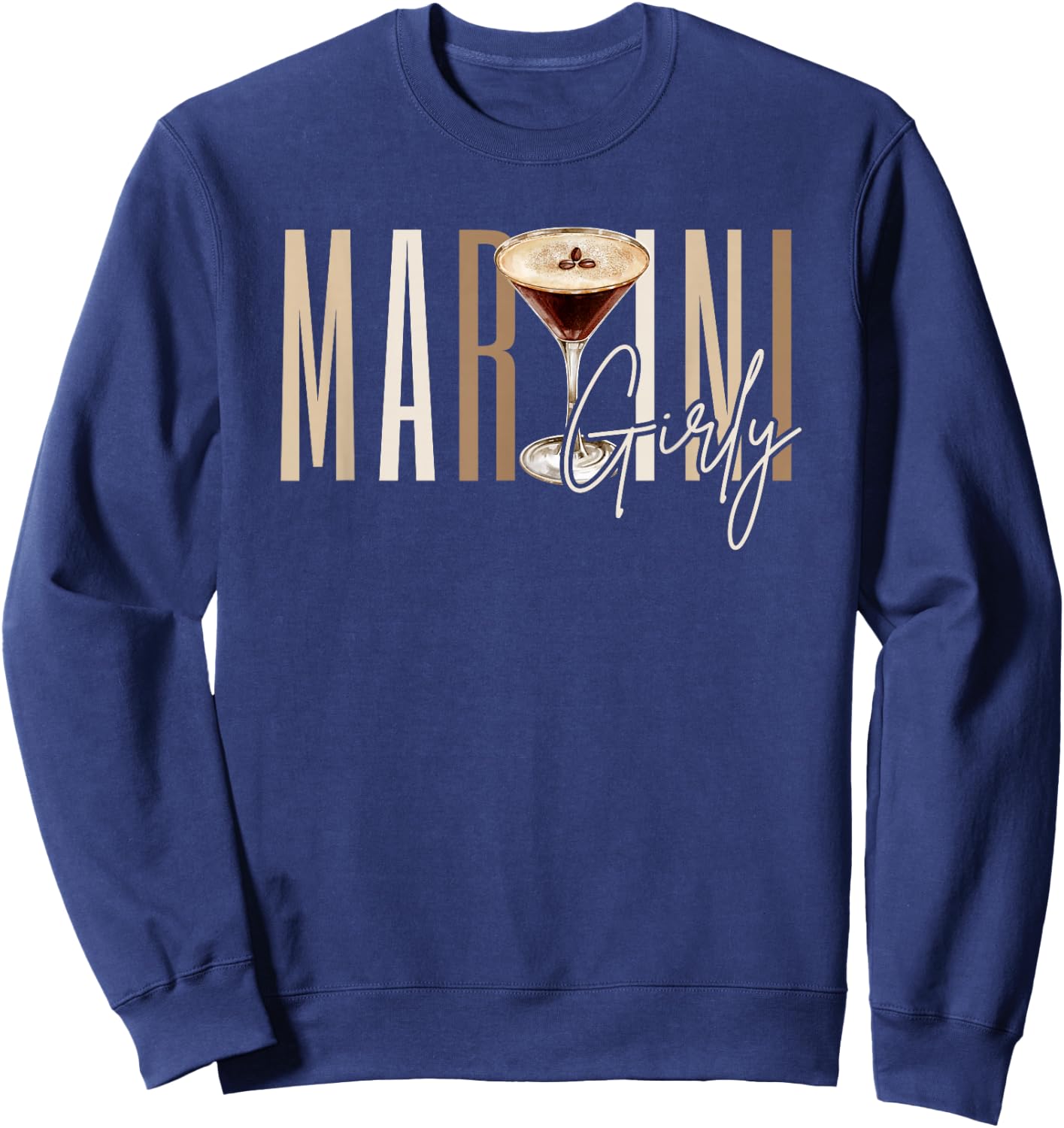 Martini Girly Espresso Martini Time Caffeine Vintage Sweatshirt - Sweatshirt | Navy