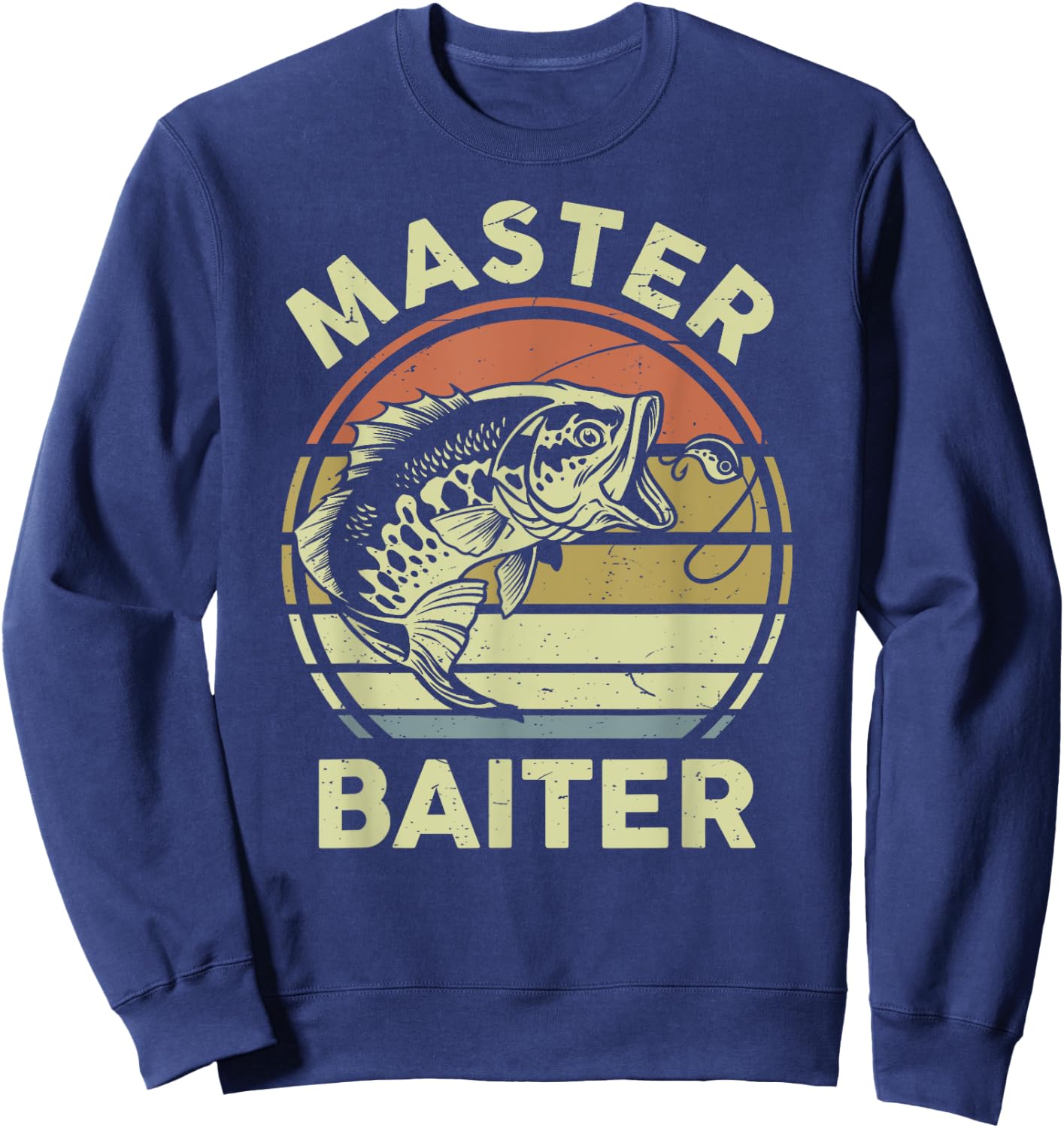 Fishing-Shirt Master-Baiter Funny Dad Grandpa Sweatshirt - Sweatshirt | Navy