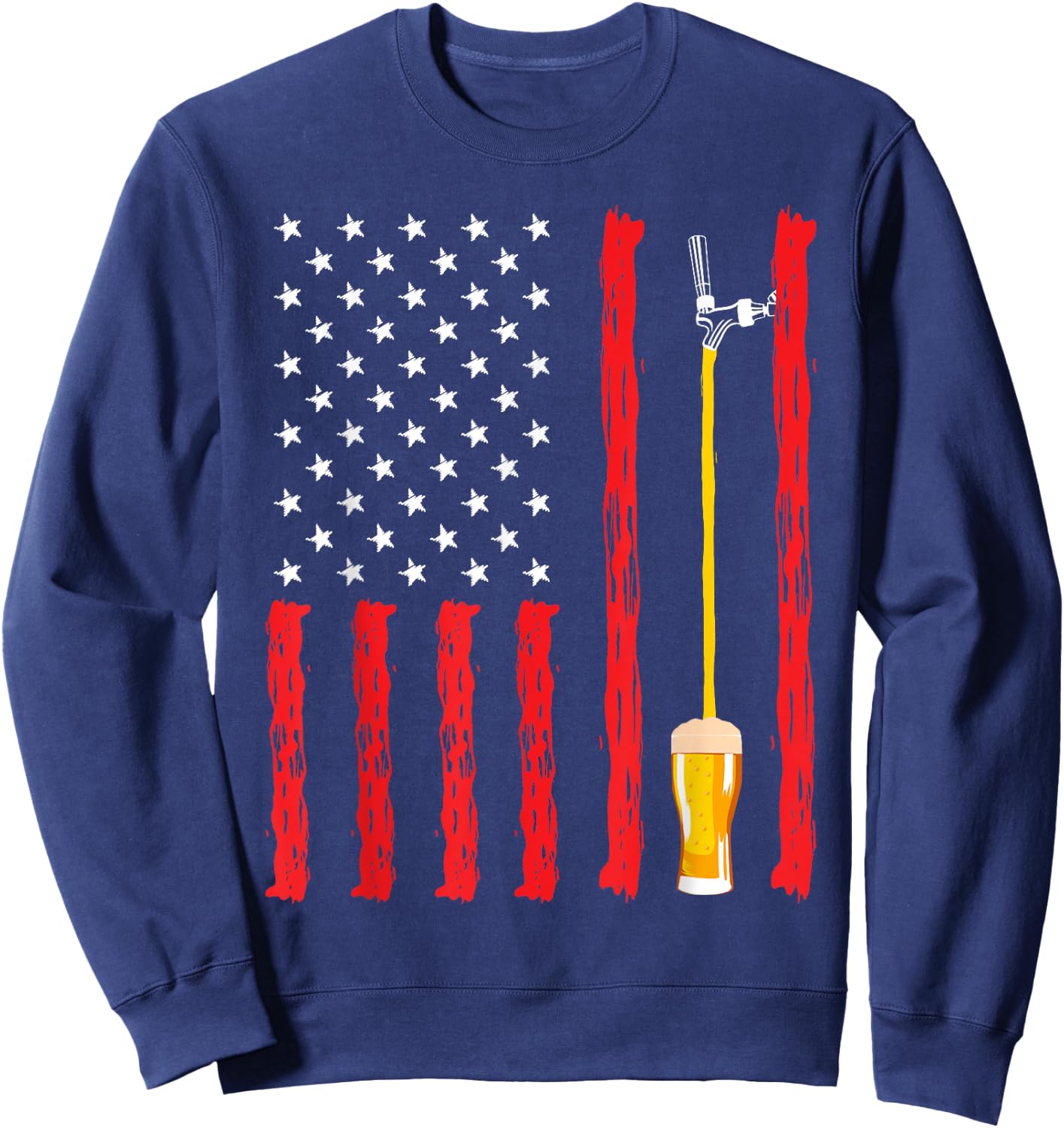 American Flag Craft Beer Brewery Design Sweatshirt - Sweatshirt | Navy
