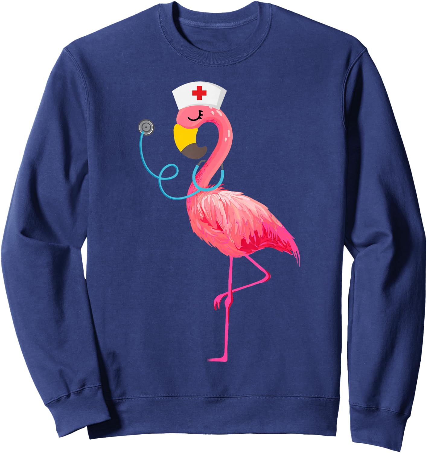 Nurse Flamingo Funny Flamingo Lover Nursing Sweatshirt - Sweatshirt | Navy