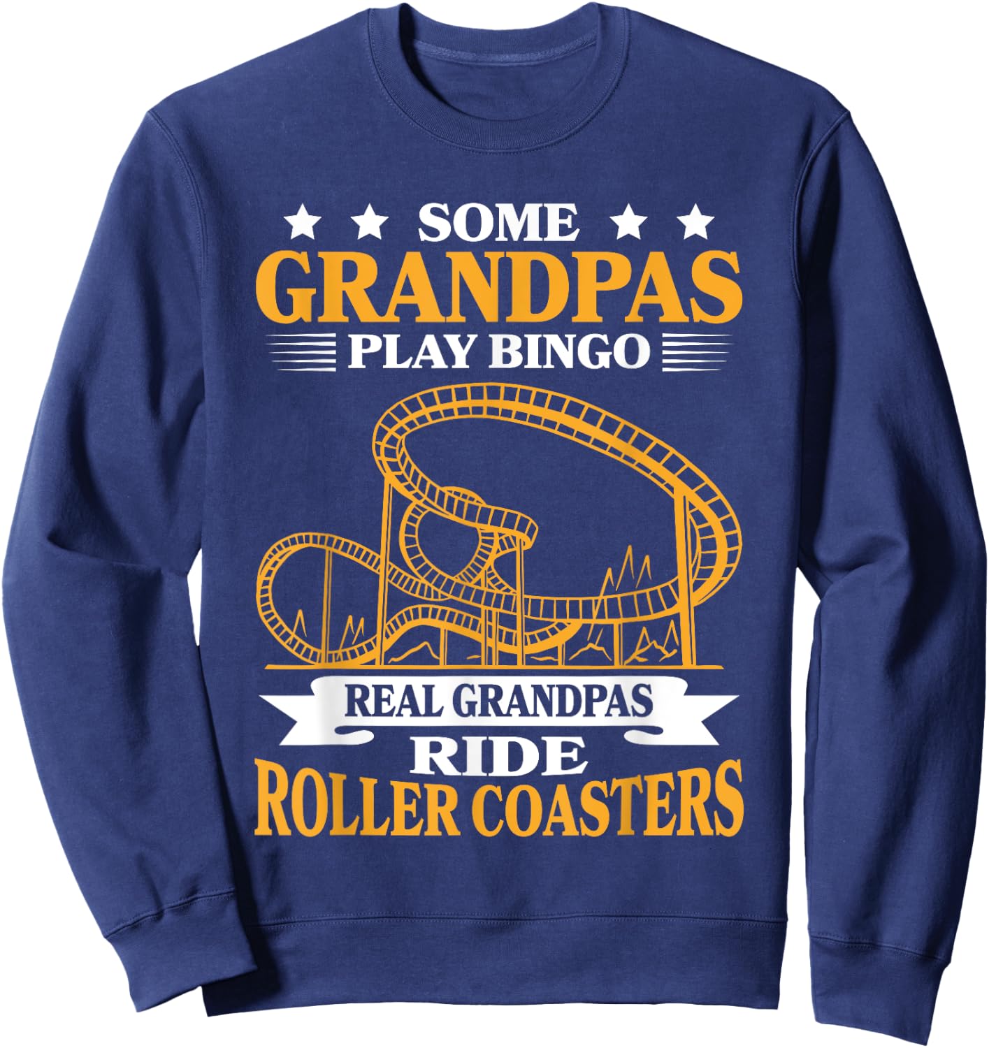 Grandfather Theme Park Amusement Park Grandpa Roller Coaster Sweatshirt - Sweatshirt | Navy