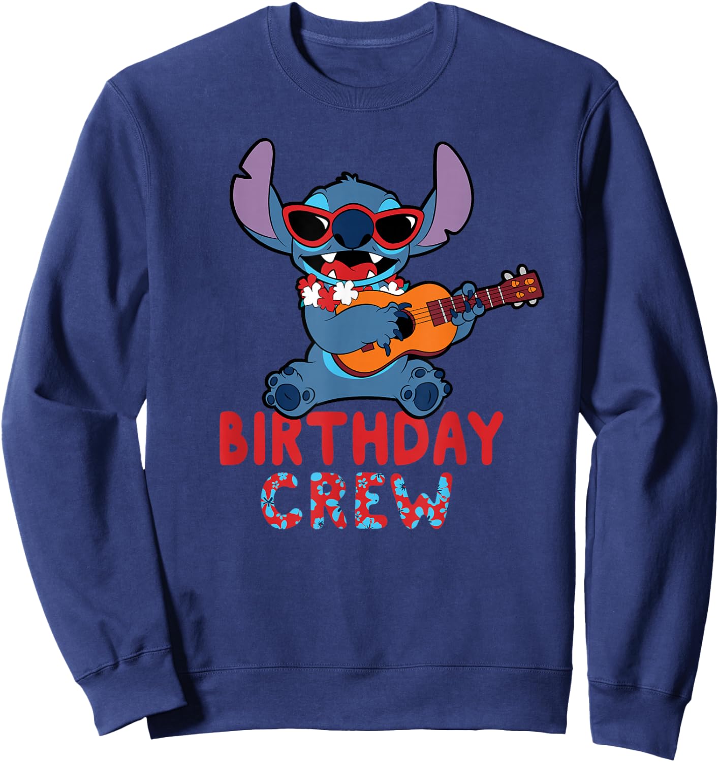 Disney Lilo & Stitch Tropical Birthday Crew Party Matching Sweatshirt - Sweatshirt | Navy