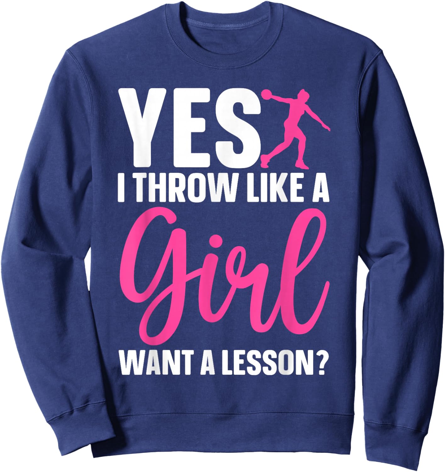 Discus Throwing Art Girls Athletics Discus Thrower Sweatshirt - Sweatshirt | Navy