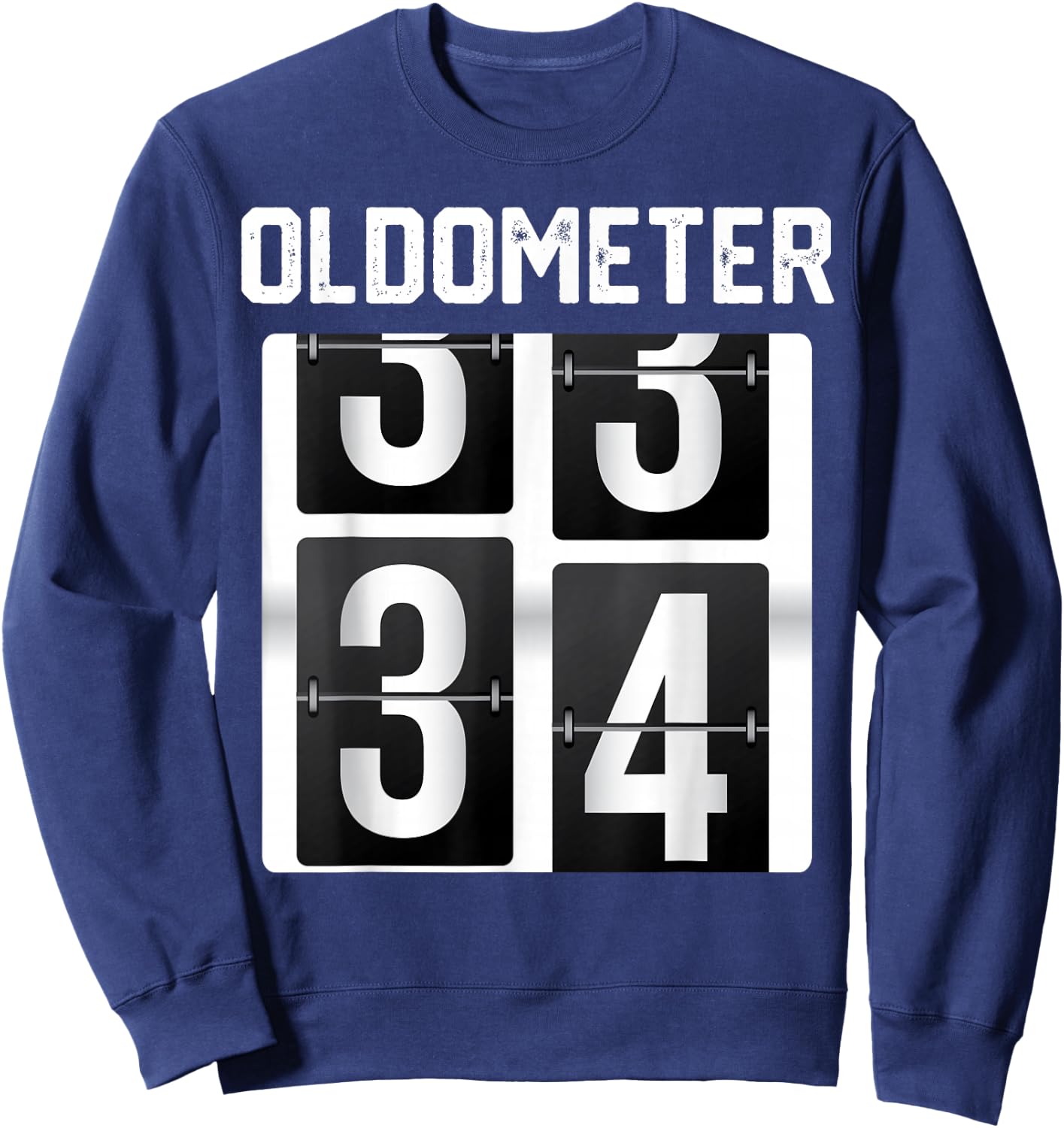 Oldometer 34 years old funny 34th Birthday Party Bday Sweatshirt - Sweatshirt | Navy