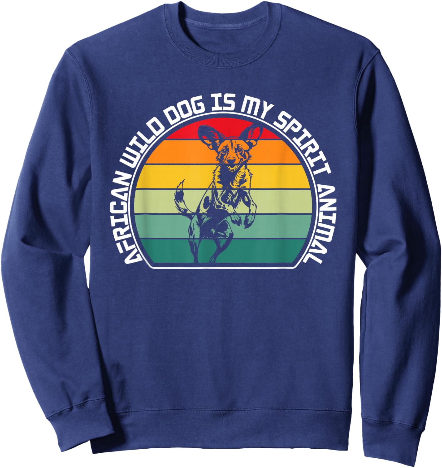 Painted Dog Lover Cape Hunting Dog Funny African Wild Dog Sweatshirt - Sweatshirt | Navy