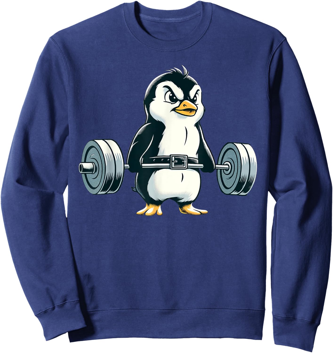 Penguin Powerlifting Weightlifting Gym Workout Sweatshirt - Sweatshirt | Navy