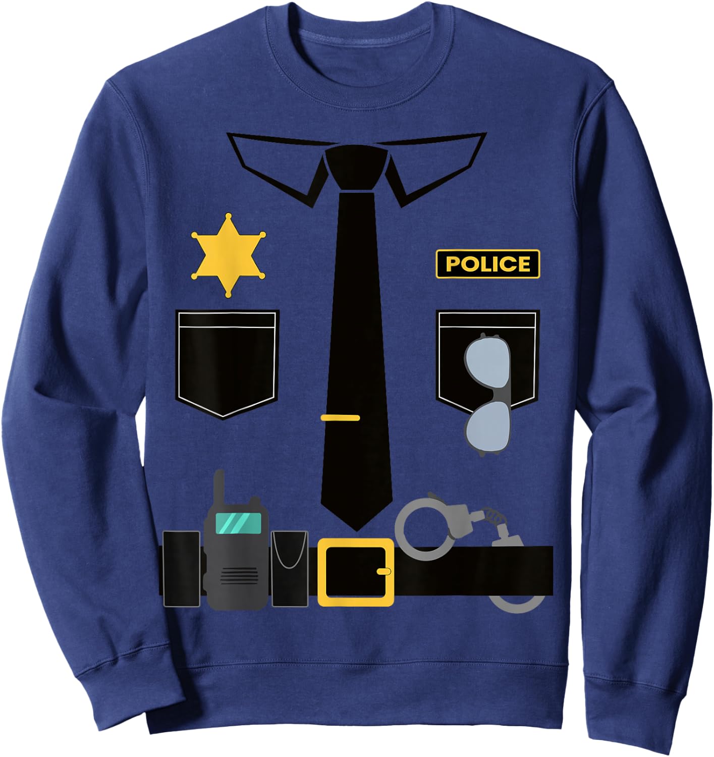 Police Costume For Kids Halloween Humor Law Enforcement Sweatshirt - Sweatshirt | Navy