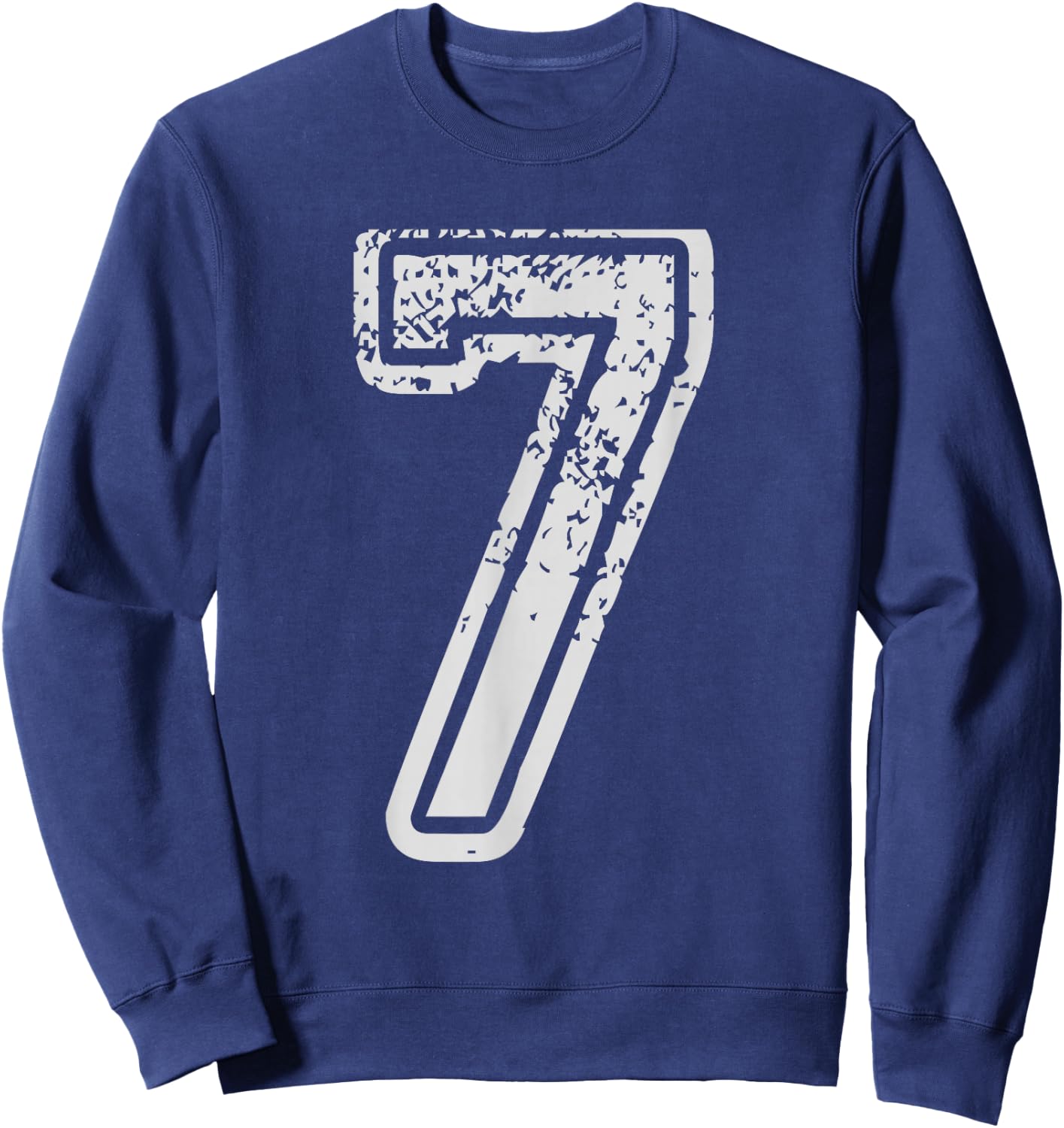 Team Jersey Uniforms Number 7 seven School Sports Birthdays Sweatshirt - Sweatshirt | Navy