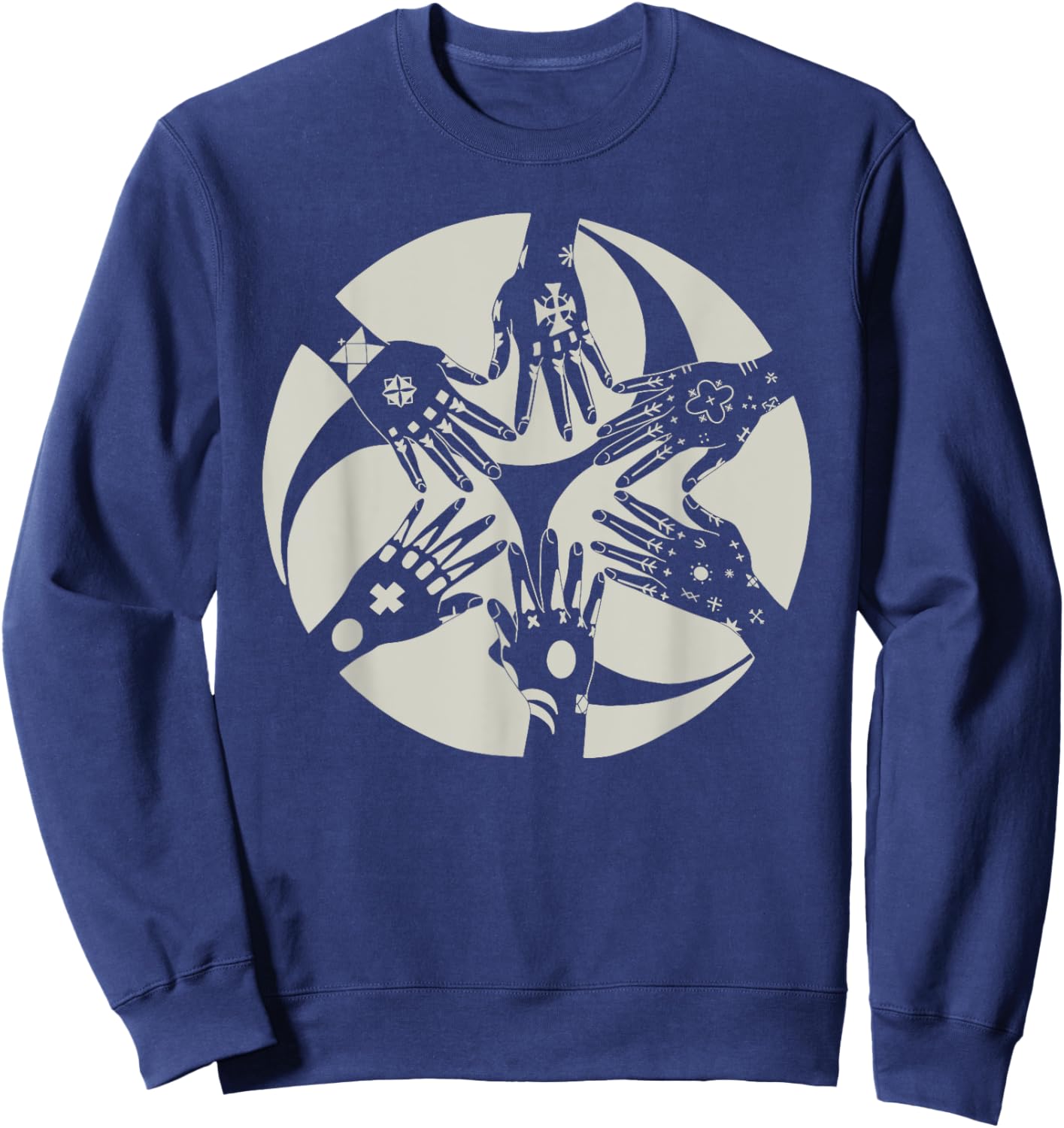 Okinawan Hajichi Traditional Bright Uchina Tattoo Sweatshirt - Sweatshirt | Navy