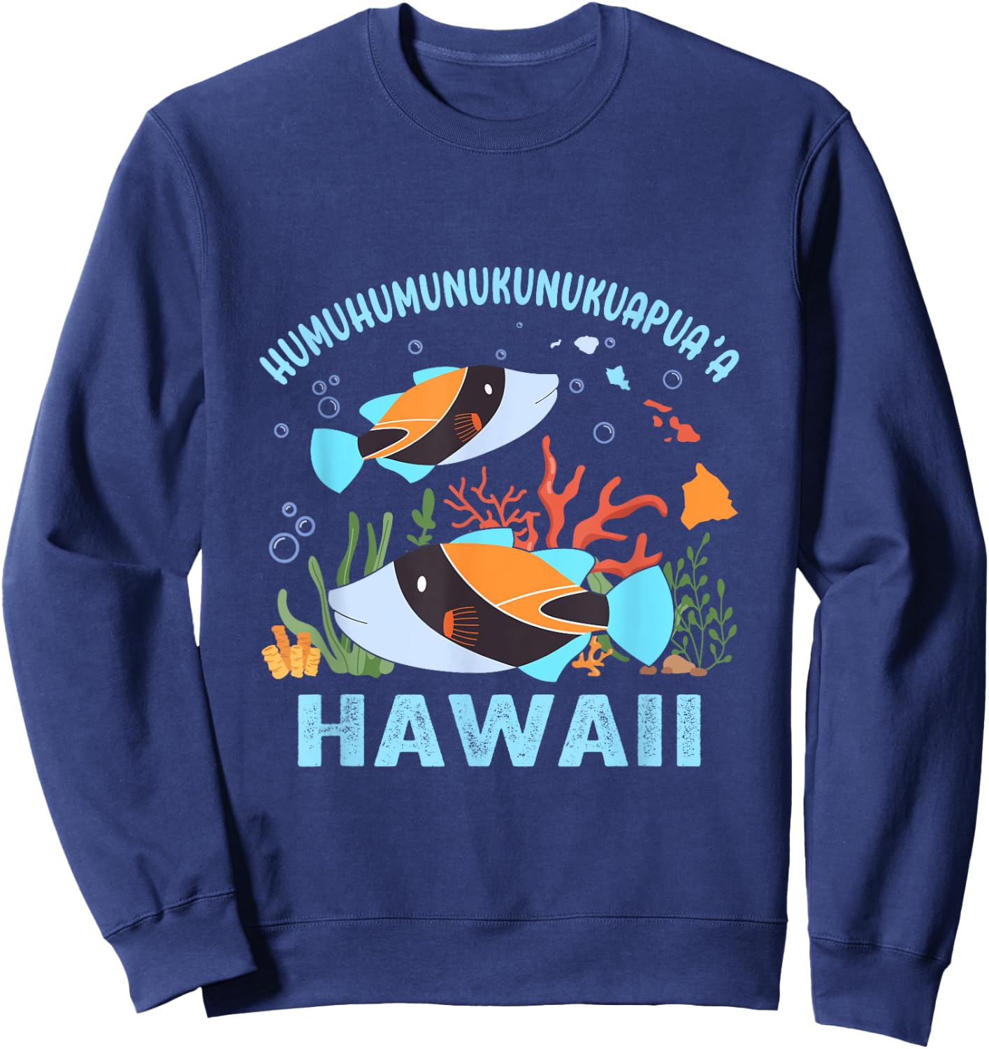 Humuhumunukunukuapua'a Hawaii Triggerfish Coral Reefs Sweatshirt - Sweatshirt | Navy
