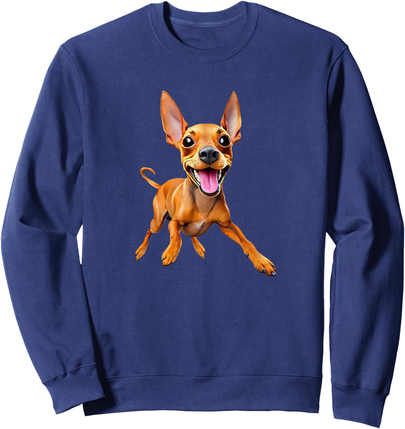 Minpin miniature pinscher min pin puppy dog dad mom kids pet Sweatshirt - Sweatshirt | Navy