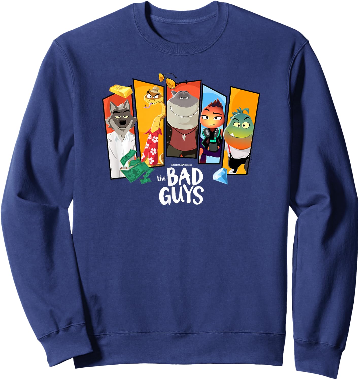 The Bad Guys Character Group Panels Sweatshirt - Sweatshirt | Navy