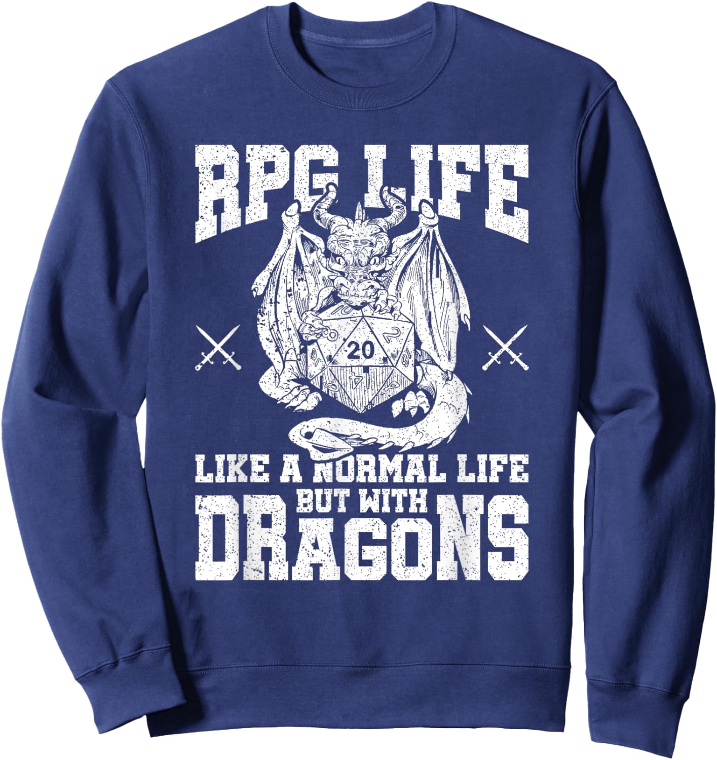 Funny RPG Life Definition Role Playing Tabletop RPG Gamer Sweatshirt - Sweatshirt | Navy