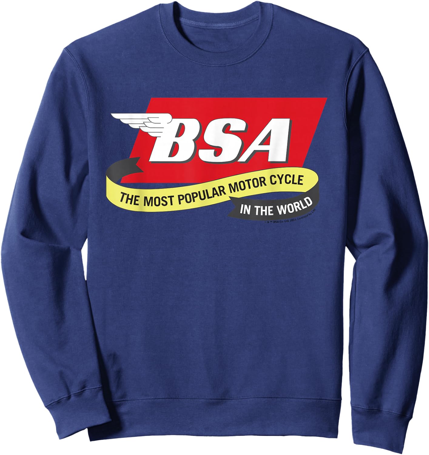 BSA Wingtip Logo Most Popular Motor Cycle Sweatshirt - Sweatshirt | Navy