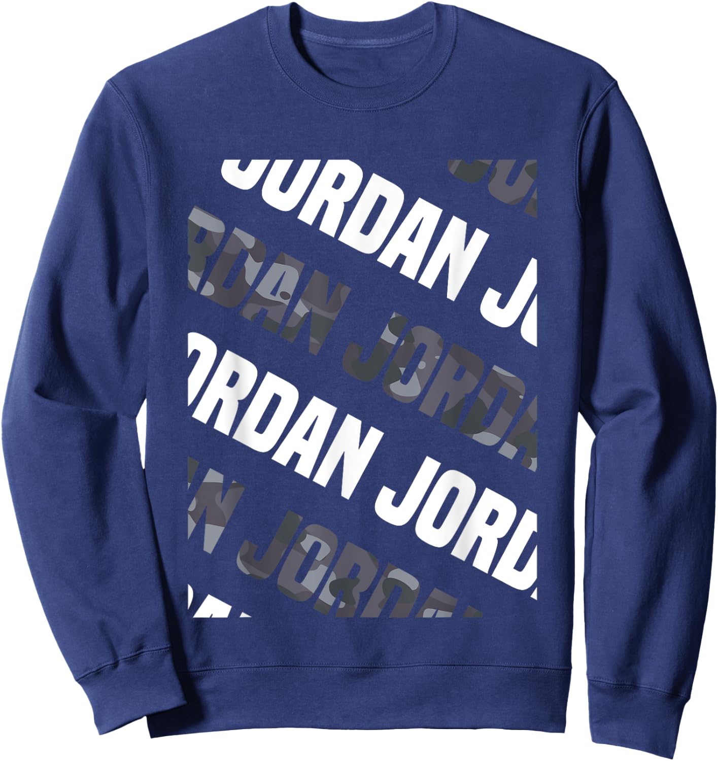 Diagonal Jordan Pattern Design Gift Grey Camouflage Print Sweatshirt - Sweatshirt | Navy