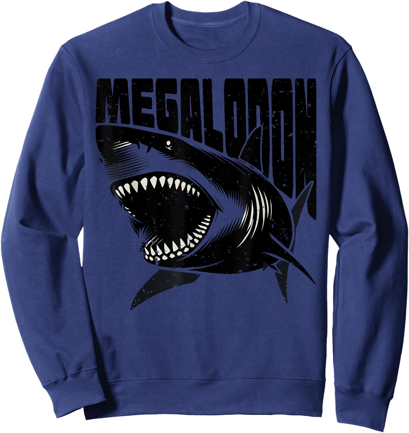 Megalodon shark lovers retro megalodons Sweatshirt - Sweatshirt | Navy