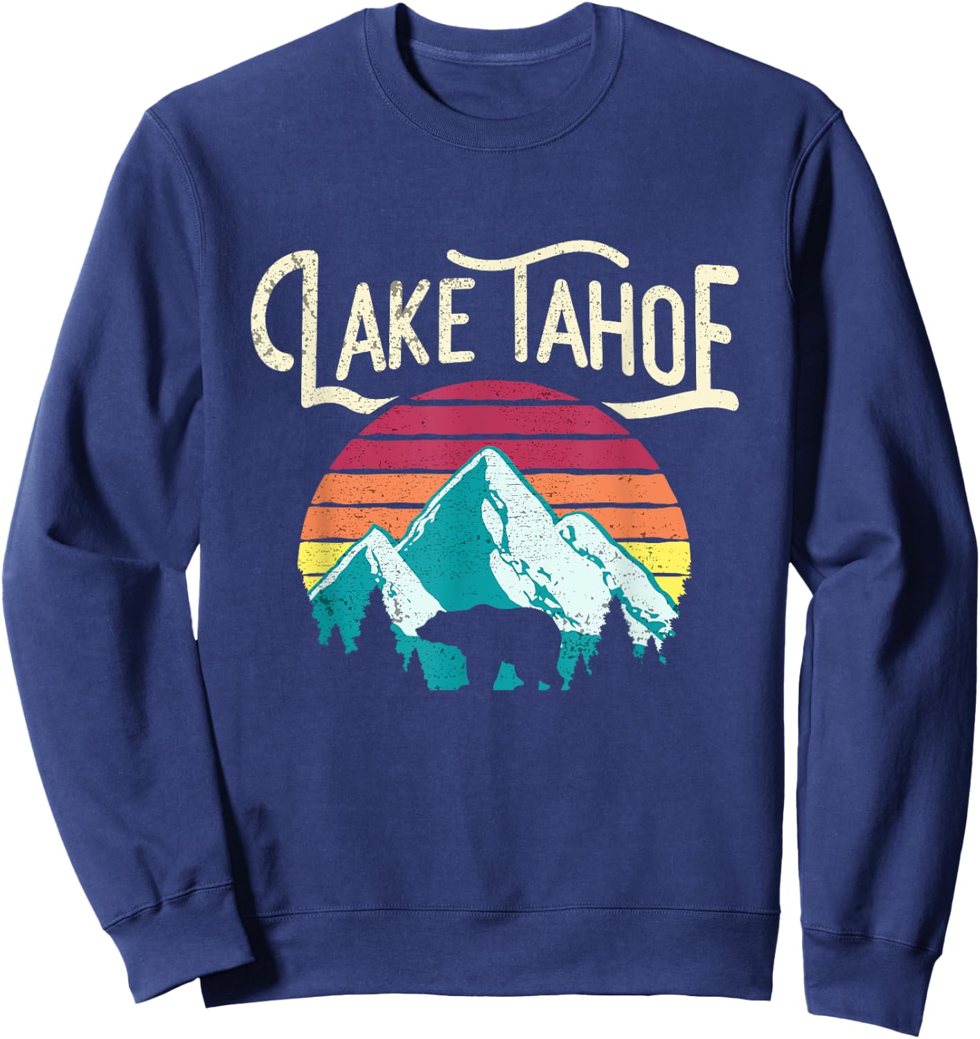Vintage Lake Tahoe Mountain Retro Sweatshirt - Sweatshirt | Navy