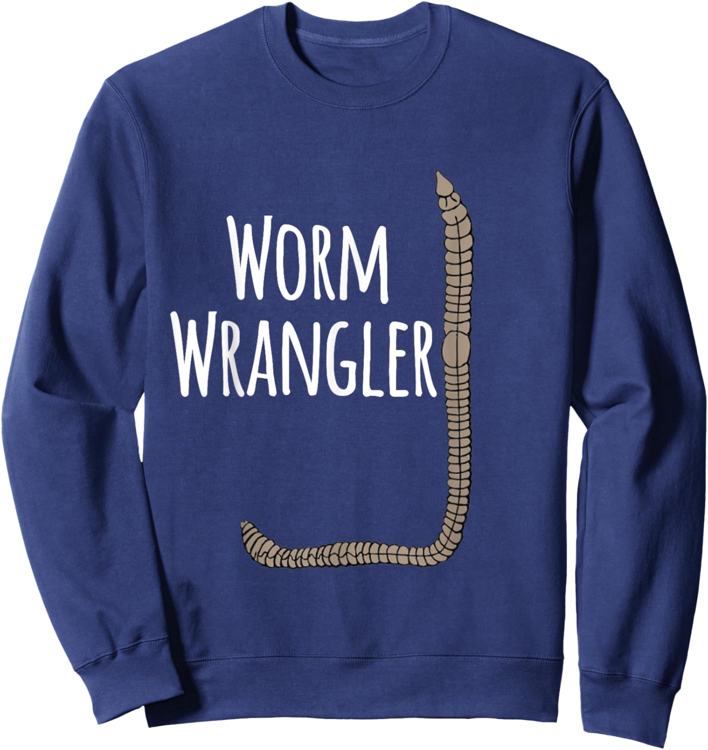 Worm Wrangler composting vermicomposting White Print Sweatshirt - Sweatshirt | Navy